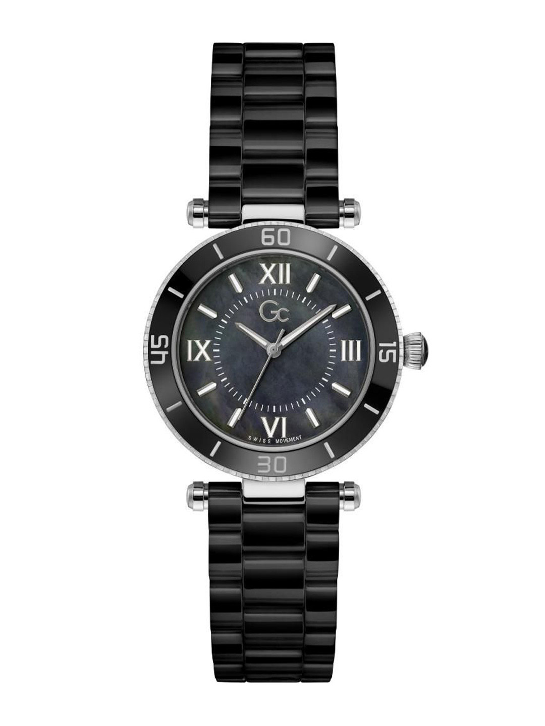 GC Women Brass Dial & Ceramic Bracelet Style Straps Analogue Watch Z05009L2MF