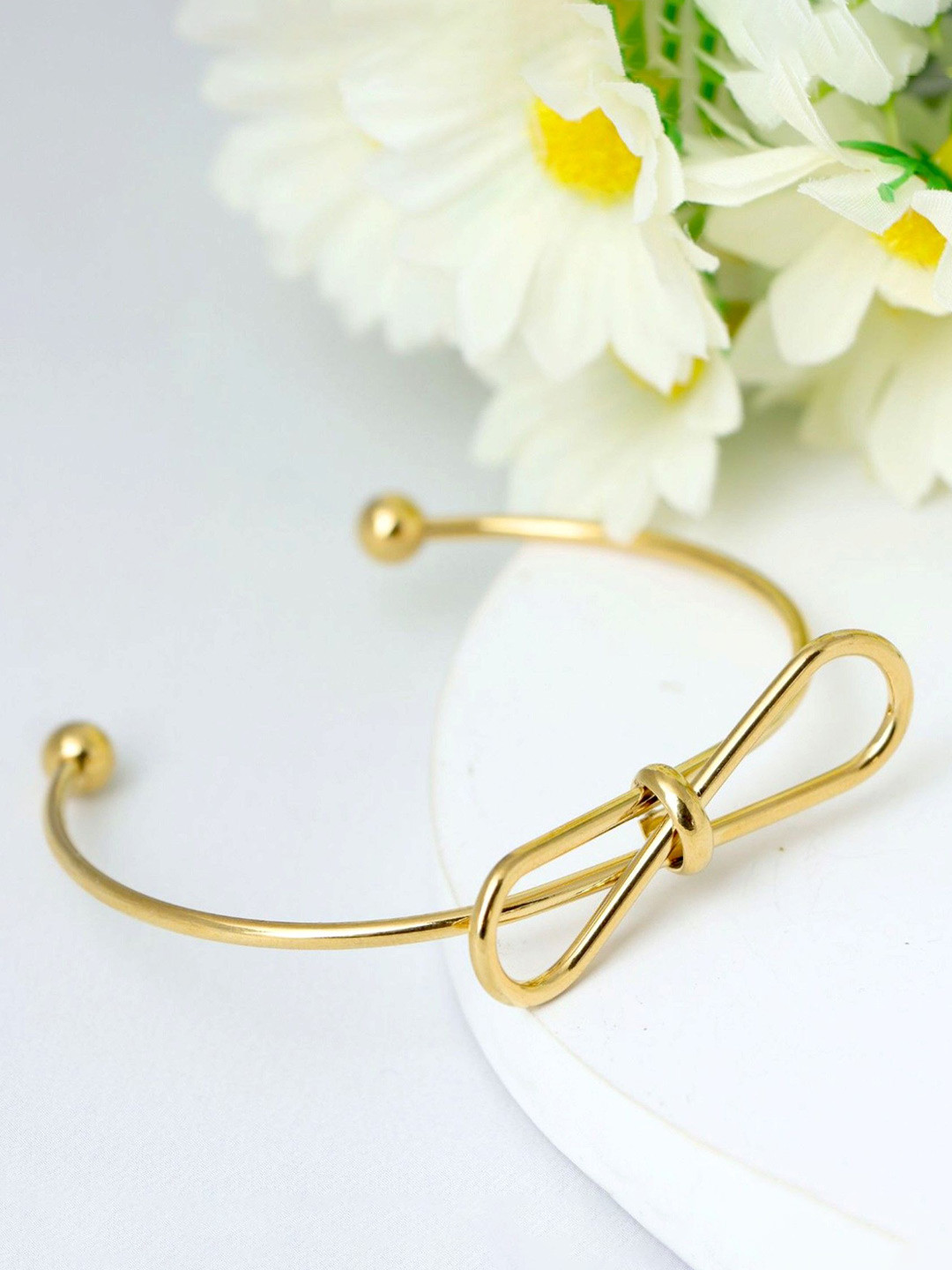 JEWILLEY Women Gold-Plated Bangle-Style Bracelet