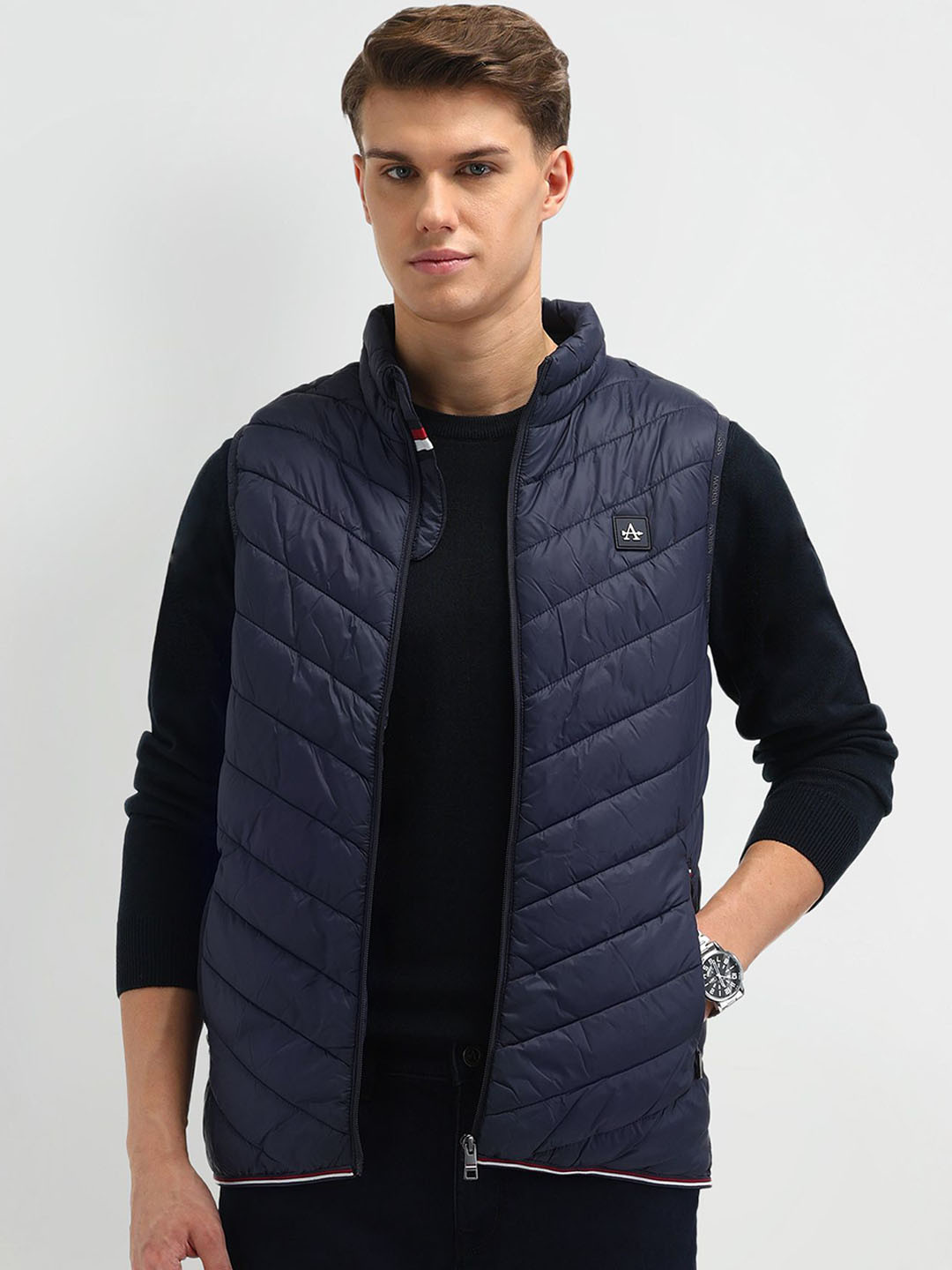 Arrow Sport Men Brand Logo Polyester Quilted Jacket