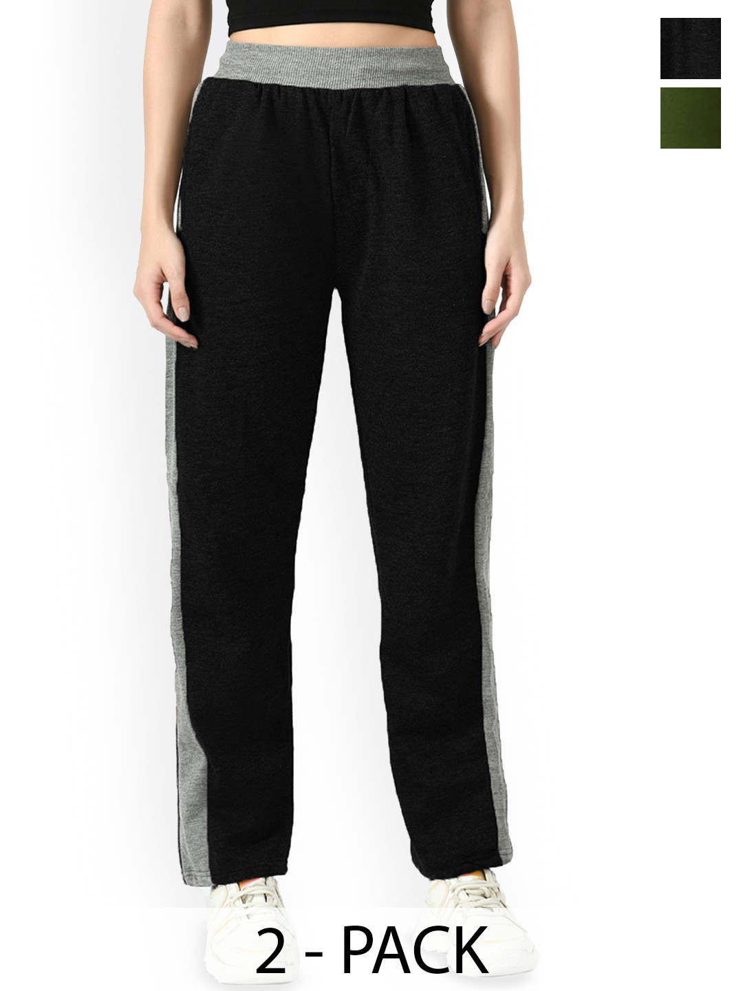 BAESD Women Pack Of 2 Winter Wearing Mid-Rise Track Pant