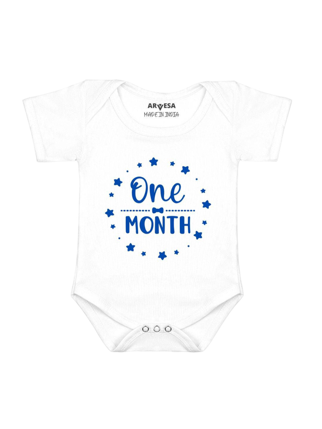 Arvesa Infants 1 Month Romper Printed Short Sleeve Bodysuit