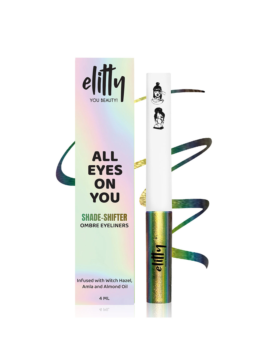 Elitty Ombre Holographic Pop Coloured Eyeliner 4ml - All The Rizz