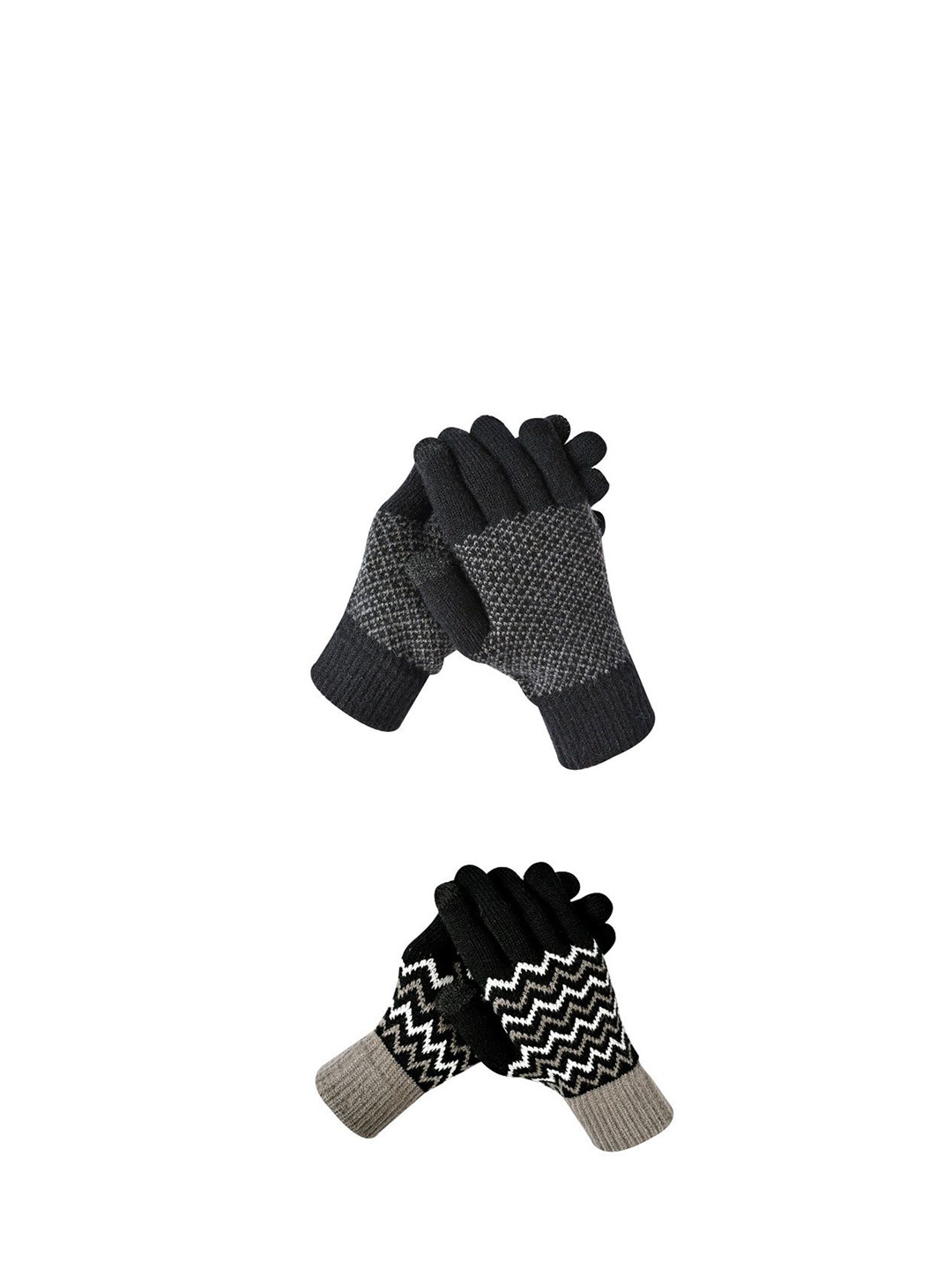 LOOM LEGACY Men Striped Touchscreen Gloves