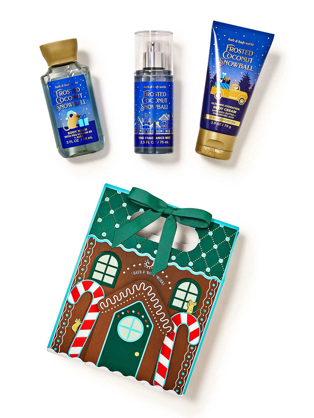 Bath & Body Works Set Of 3 Fine Fragrance Mist - 75ml, Body Cream - 70g & Body Wash - 88ml