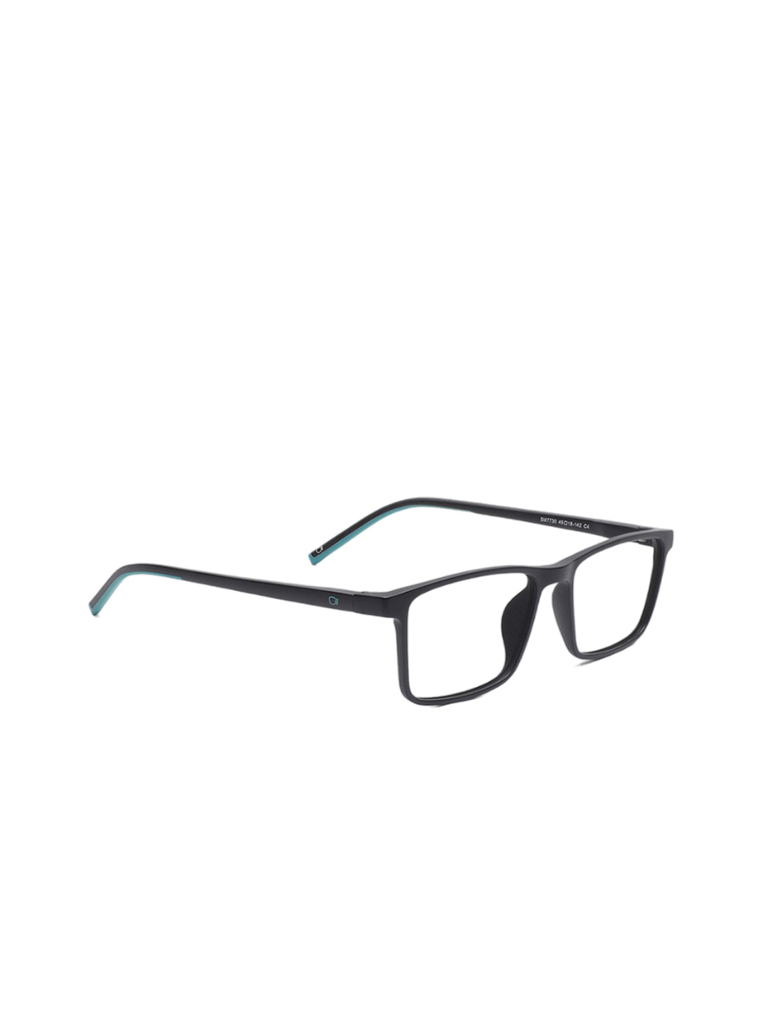Specsmakers Unisex Full Rim Rectangle Frames FSFBKMGR49SMO7730-Black Matt