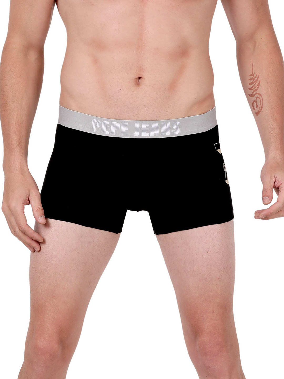 Pepe Jeans Cotton Mid-Rise Trunk OPT07-01-BLK