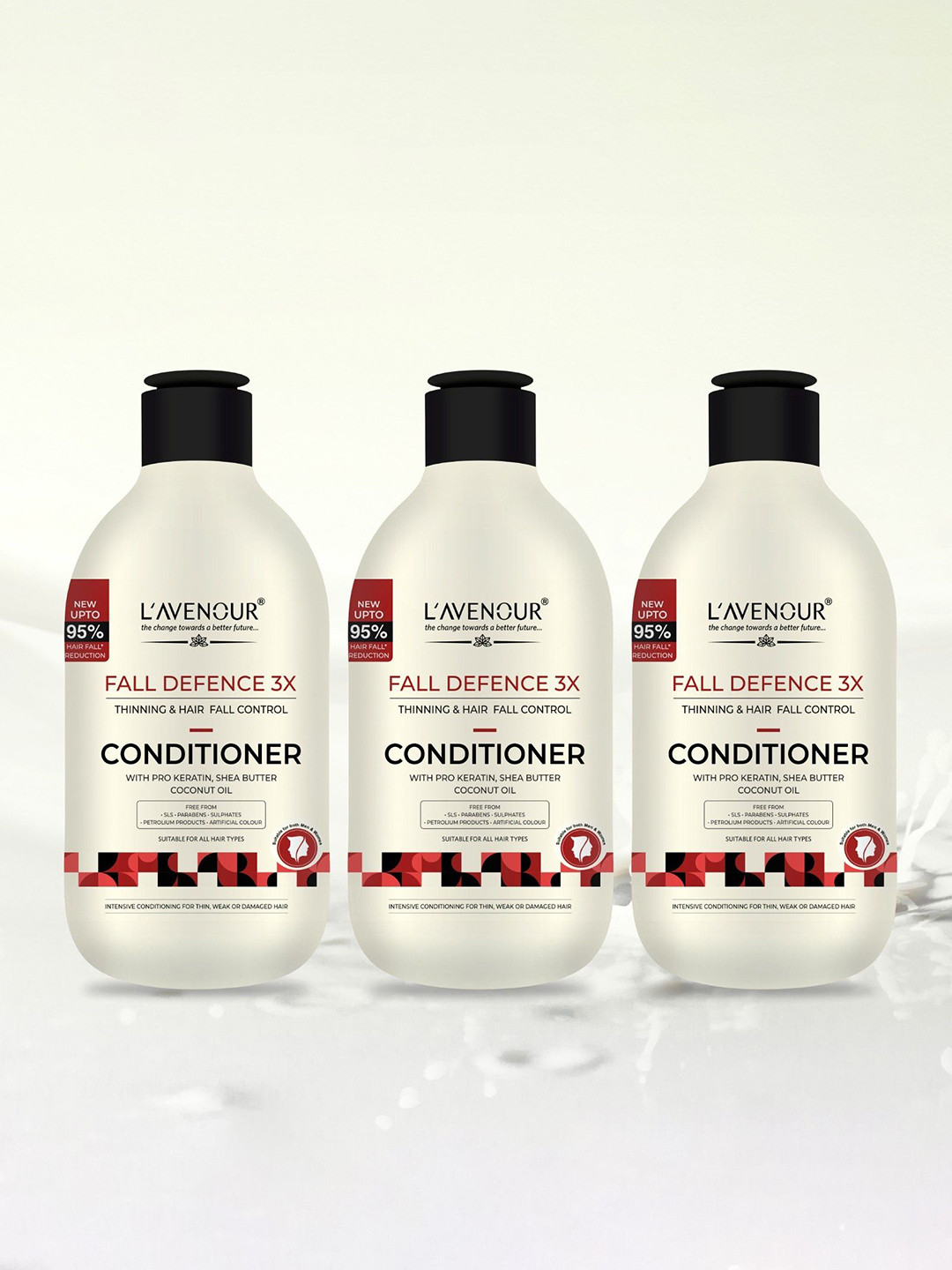 L'AVENOUR Set Of 3 Fall Defence 3X Thinning & Hair Fall Control Conditioner - 250 ml Each