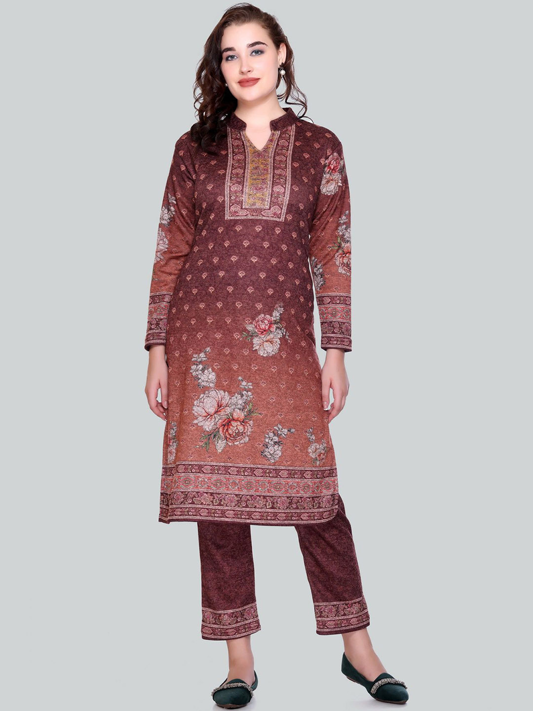 Melvin Floral Printed Straight Kurta with Trousers & Dupatta