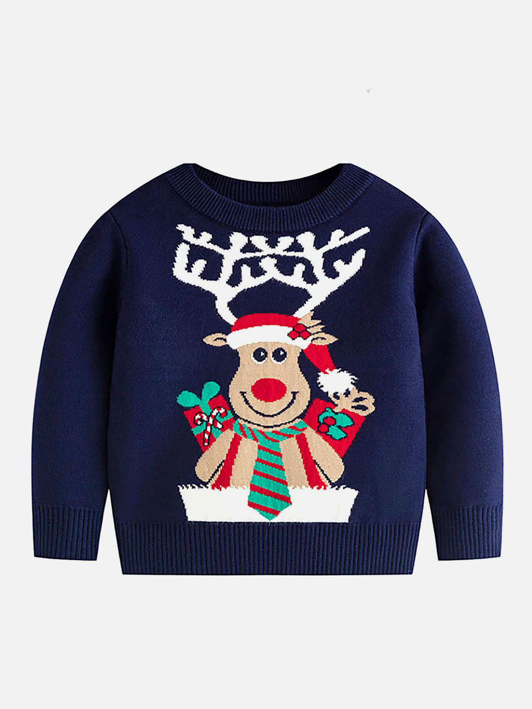 Little Surprise Box LLP Kids Reindeer Printed Cardigan