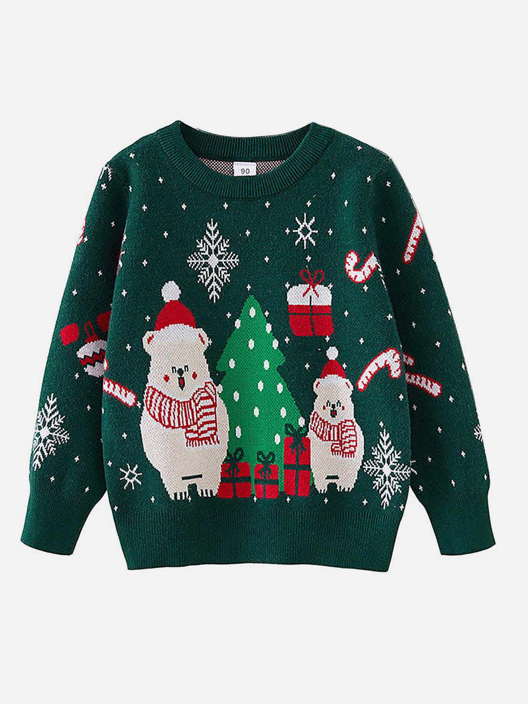 Little Surprise Box LLP Kids Christmas Bears Printed Pullover