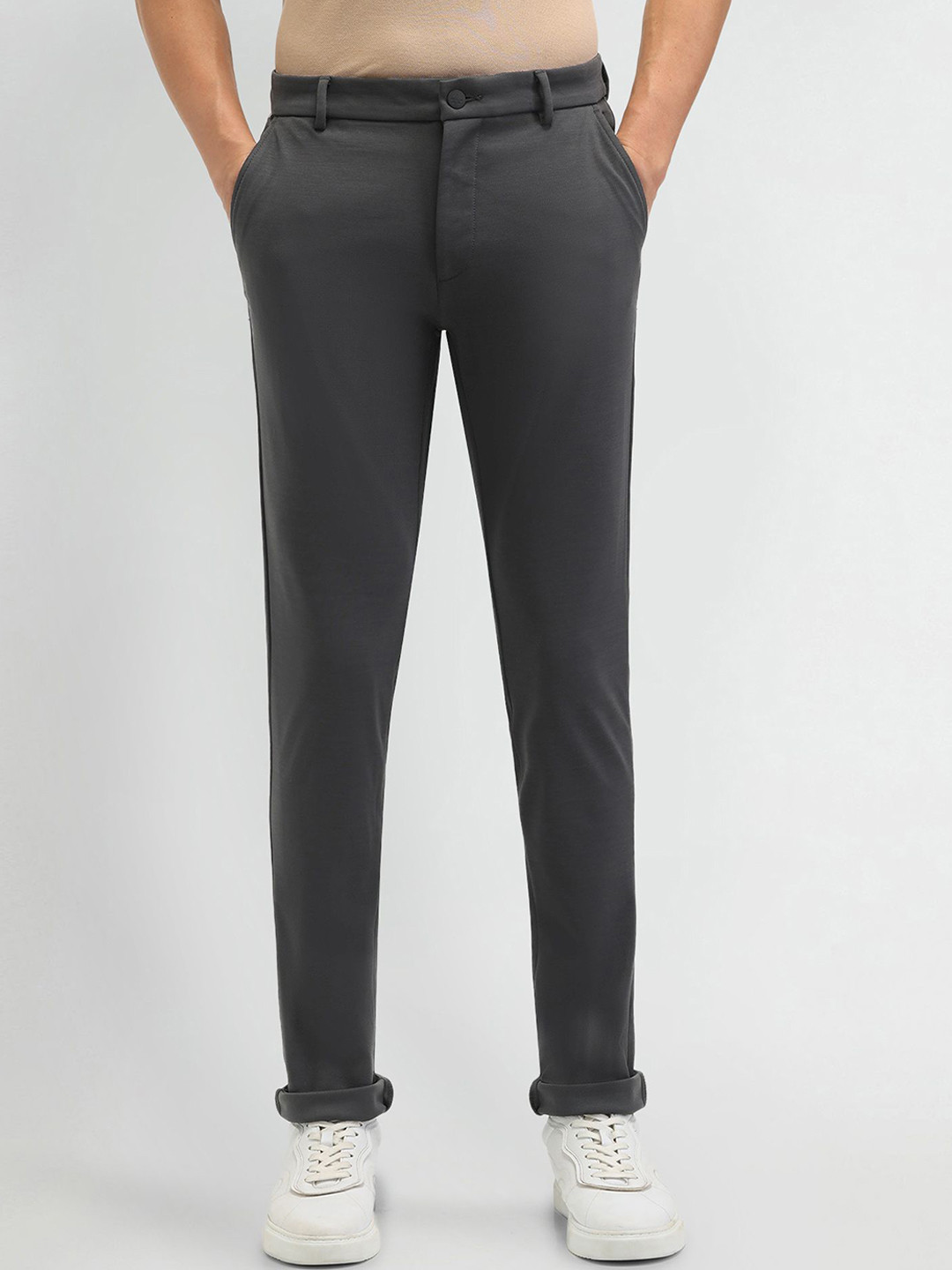 Arrow Sport DK. GREY Mens Smart Flex Trousers