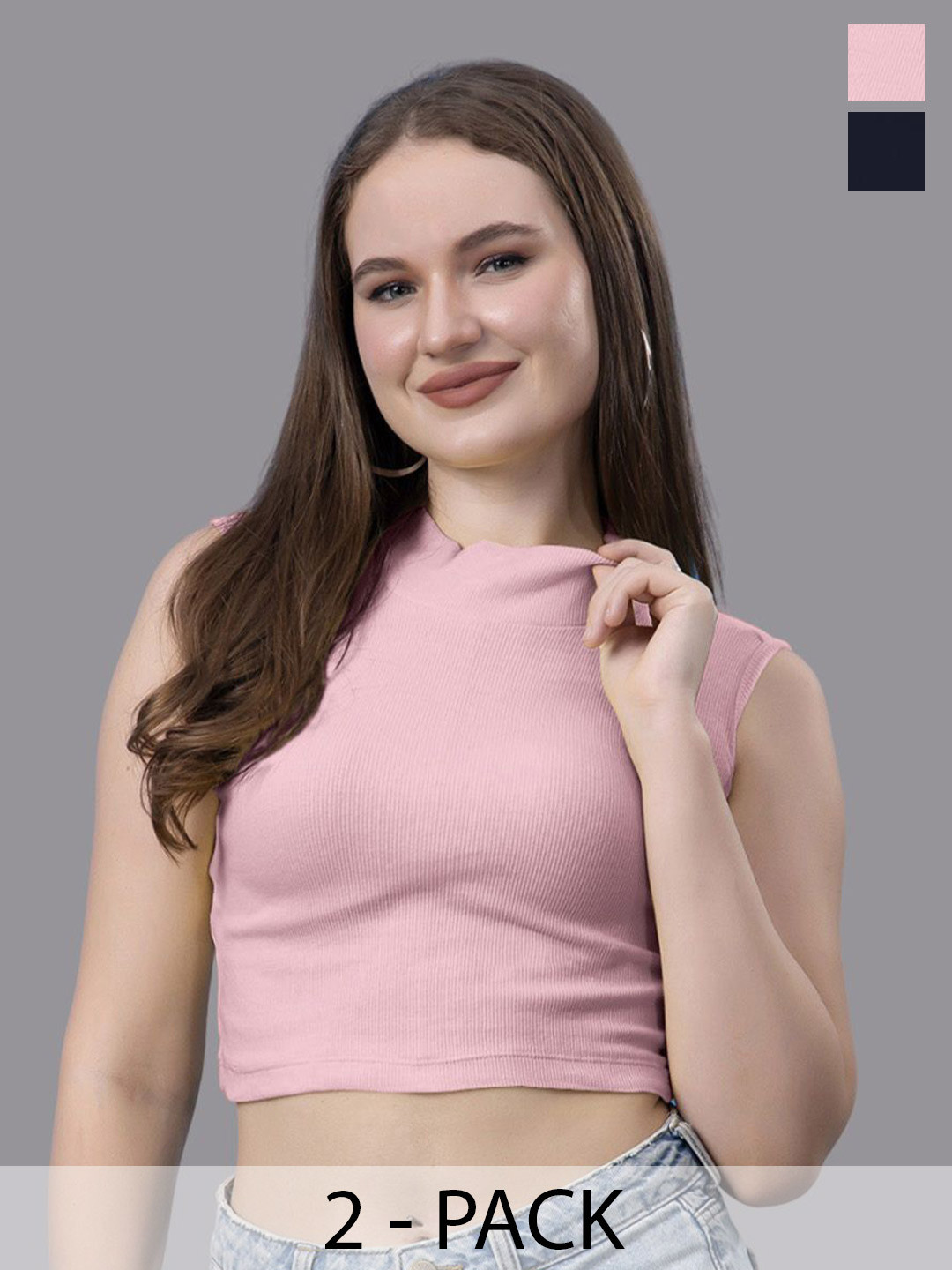Friskers Pack Of 2 Cotton Crop Top