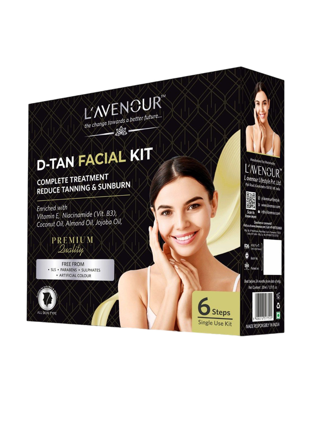L'AVENOUR D-Tan 6-Steps Facial Kit Enriched With Vitamin E & Niacinamide - 30 ml