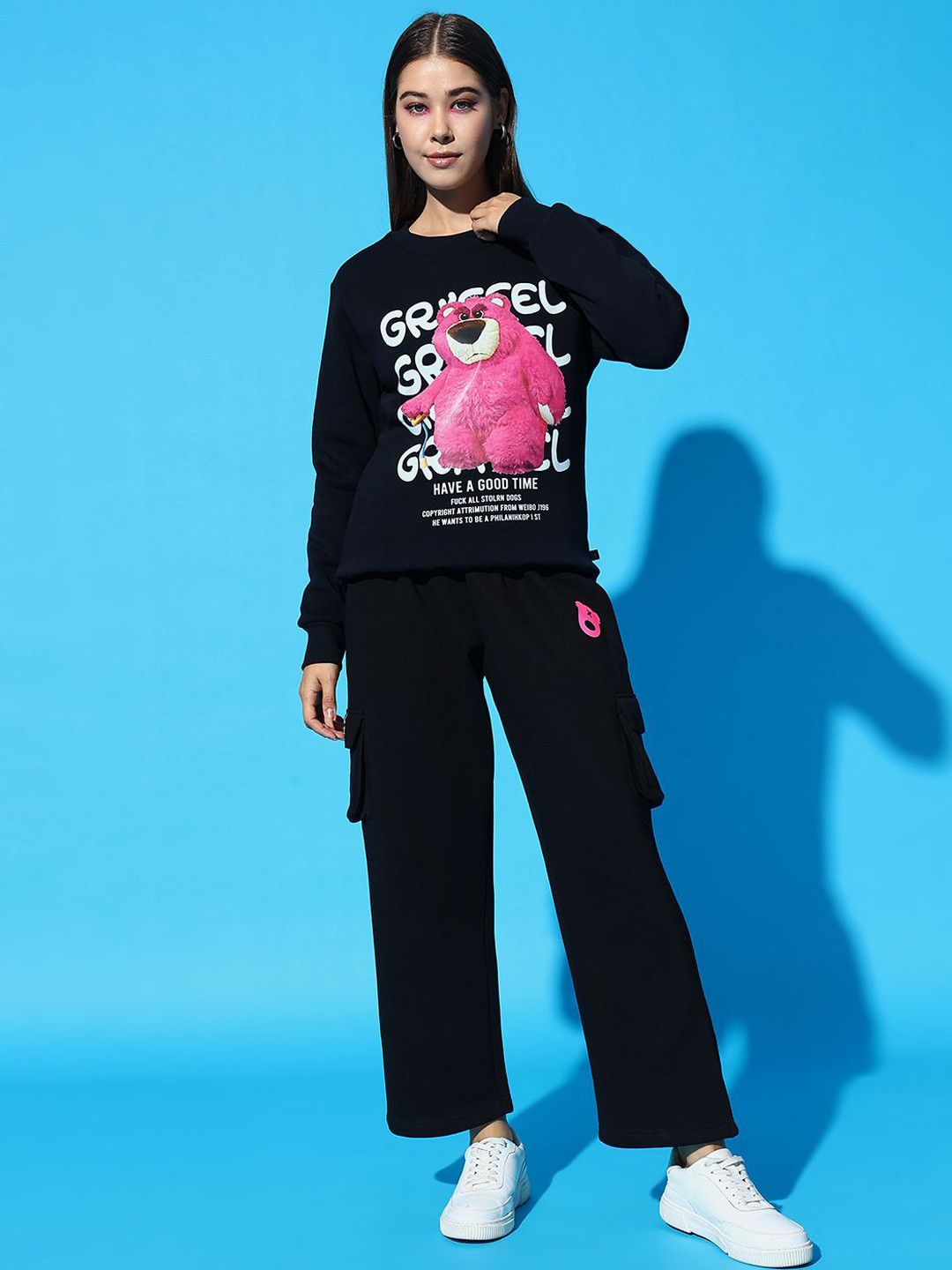 GRIFFELWomen Long Sleeve Cotton Sweatshirt & Track Pant