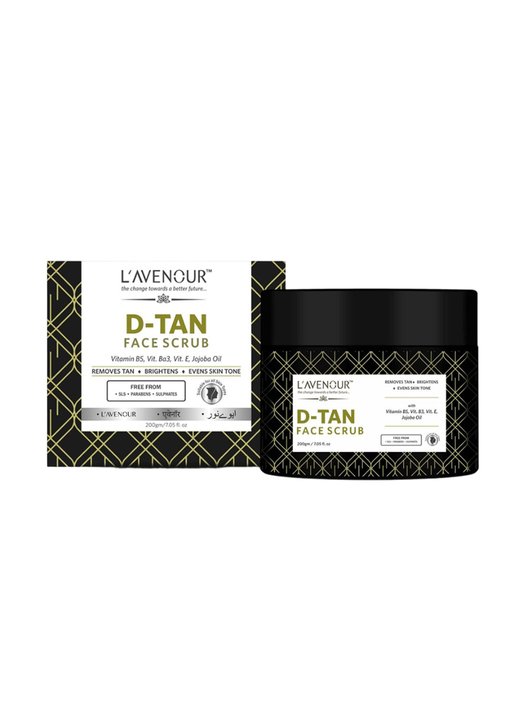 L'AVENOUR D-Tan Face Scrub For Deep Exfoliation With Jojoba Oil - 200 g
