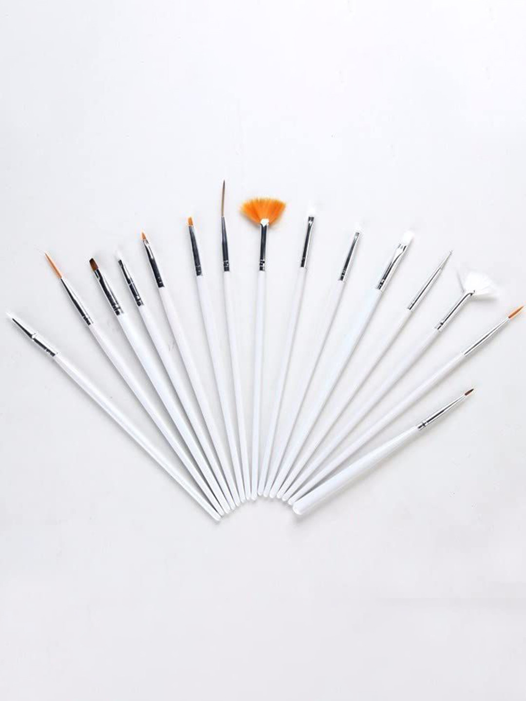 Scheibe Set Of 15 White Nail Art Brush Set