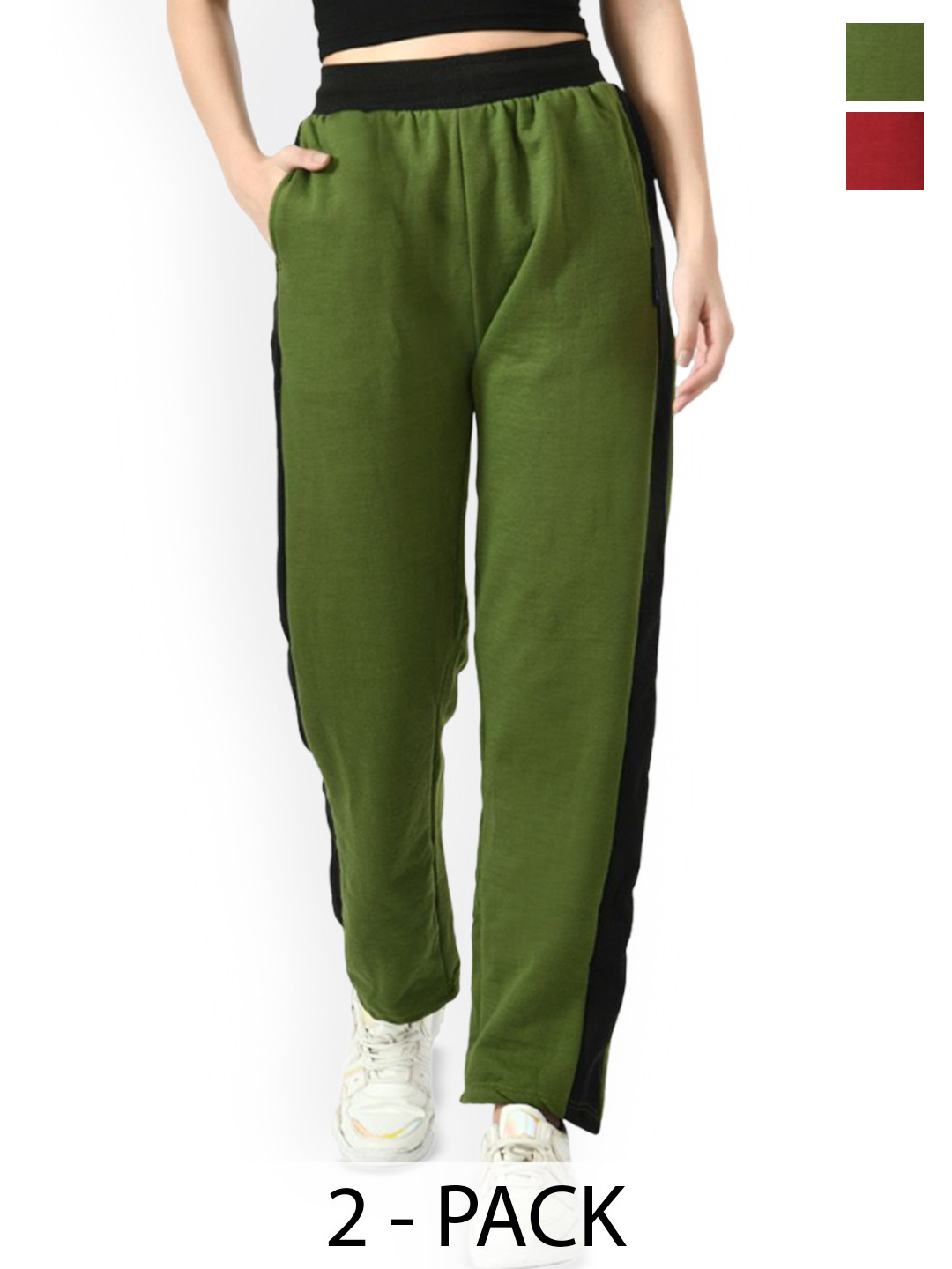 BAESD Women Pack Of 2 Warm Side Patta Lower Track Pants