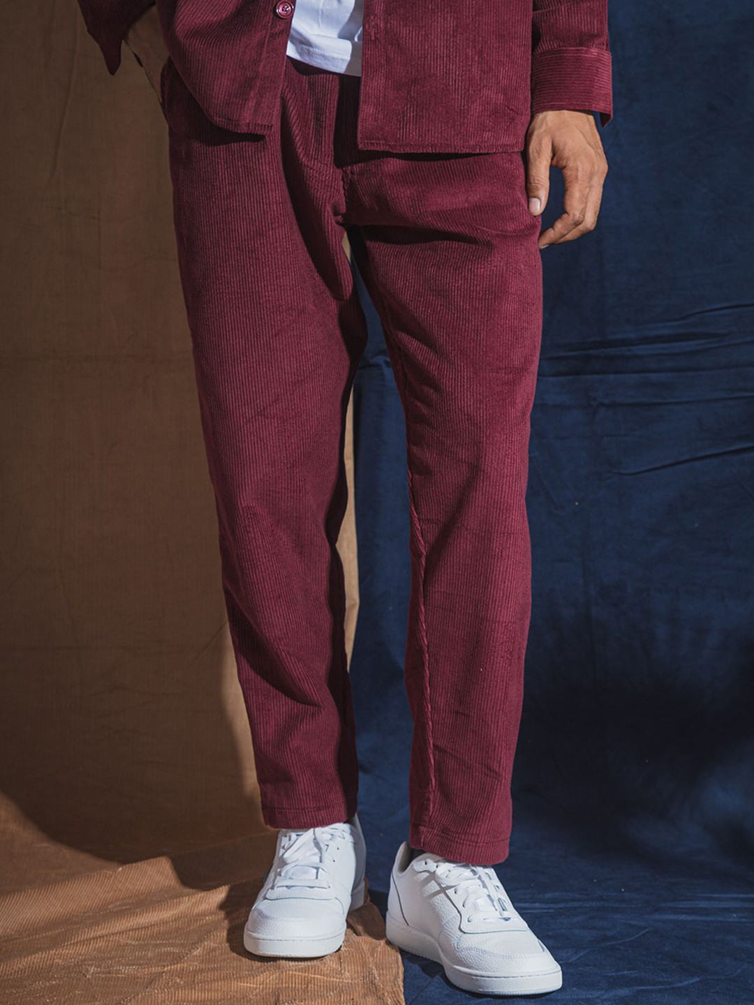 JAVINISHKA Men Relaxed Mid-Rise Cotton Corduroy Trousers