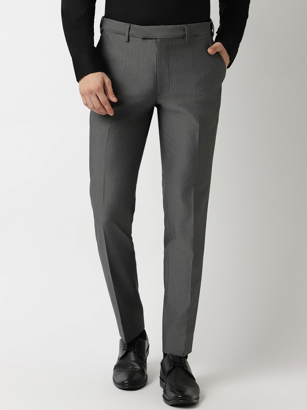 Marks & Spencer Men Cotton Slim Fit Formal Trousers