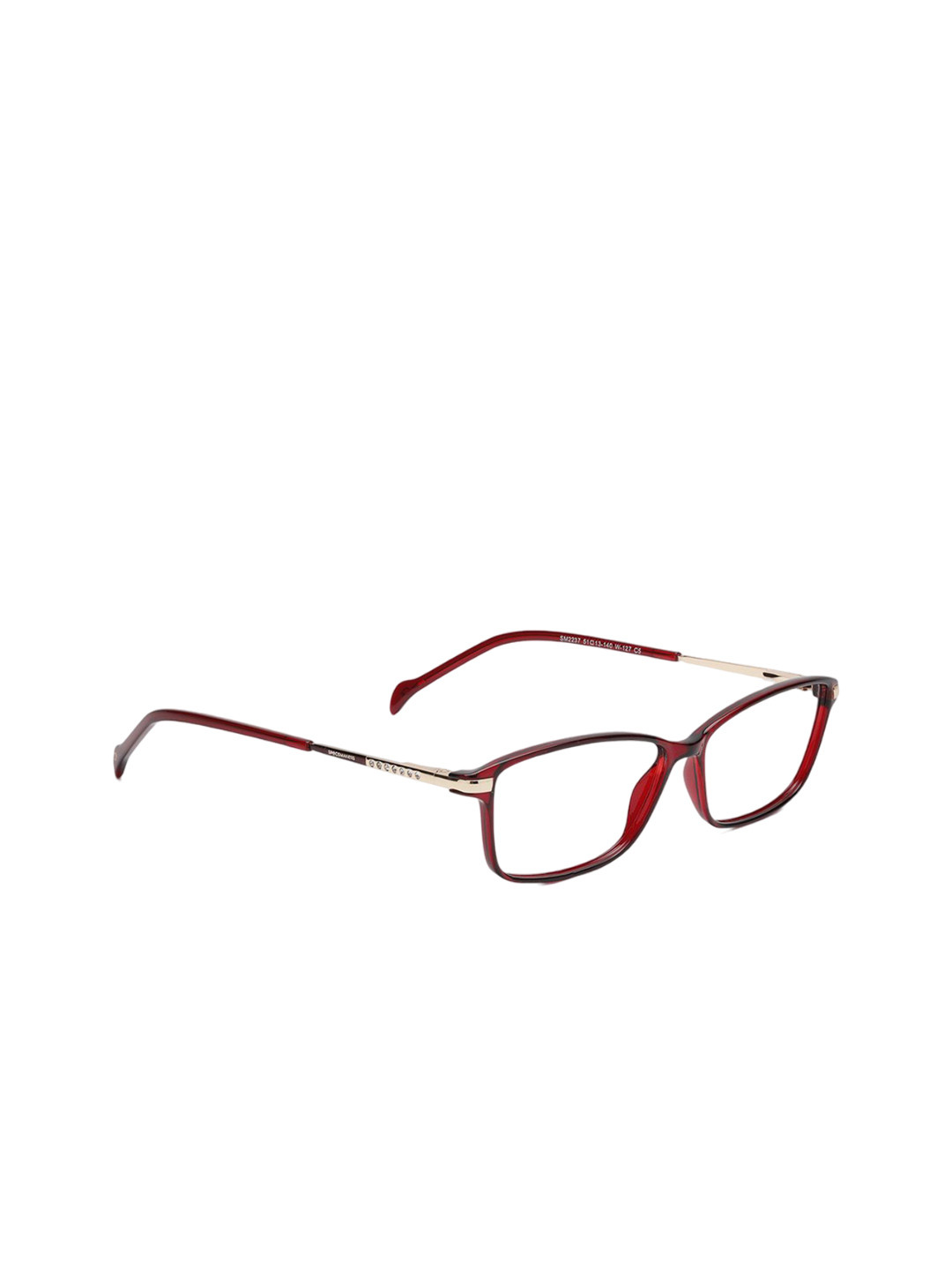 Specsmakers Unisex Full Rim Rectangle Frames FSFRDSGD51SMO2237-Red Shine