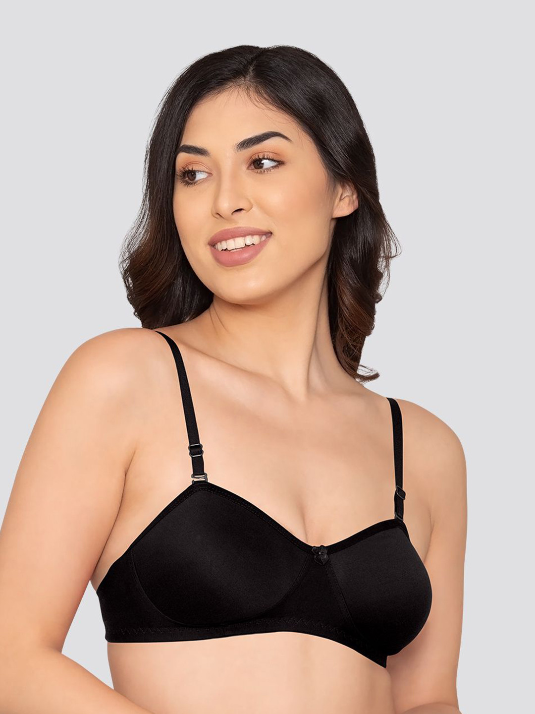 K LINGERIE Roxy Women Half Coverage Non Padded Balconette Bra BLK