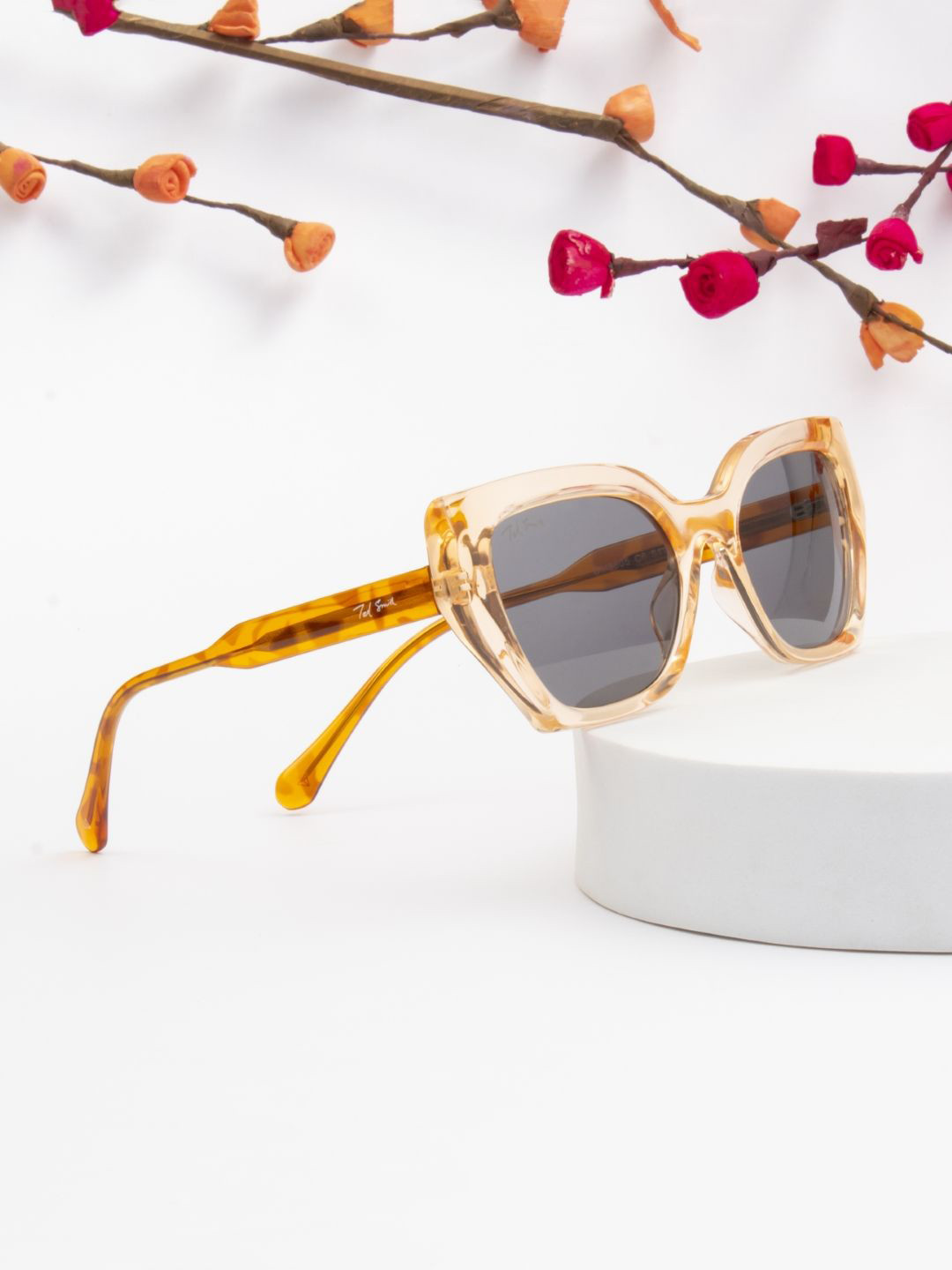 Ted Smith Women Cateye Sunglasses with UV Protected Lens ANGELICA_C6-YELLOW