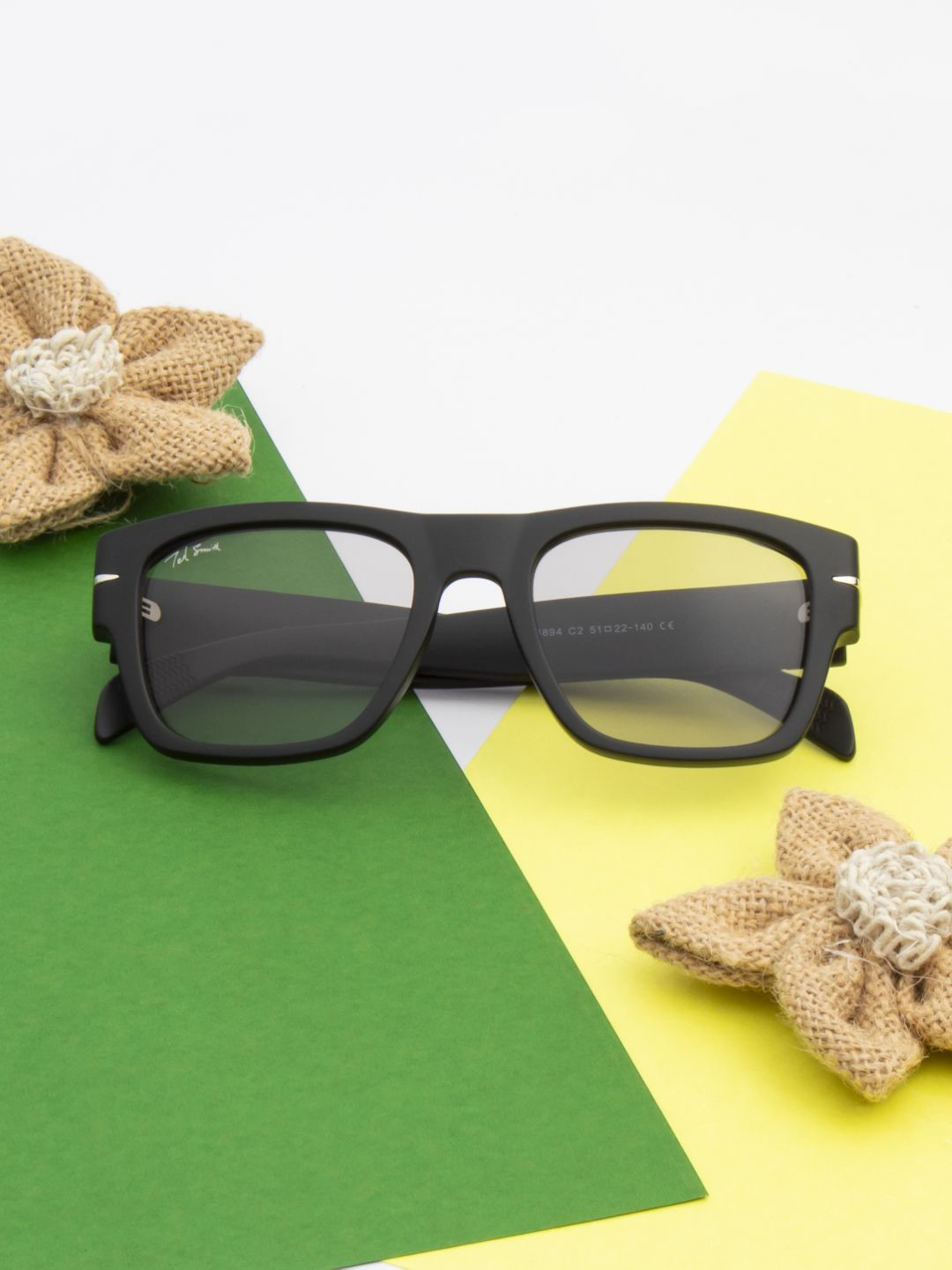 Ted Smith Unisex Wayfarer Sunglasses with UV Protected Lens MORTY_C2