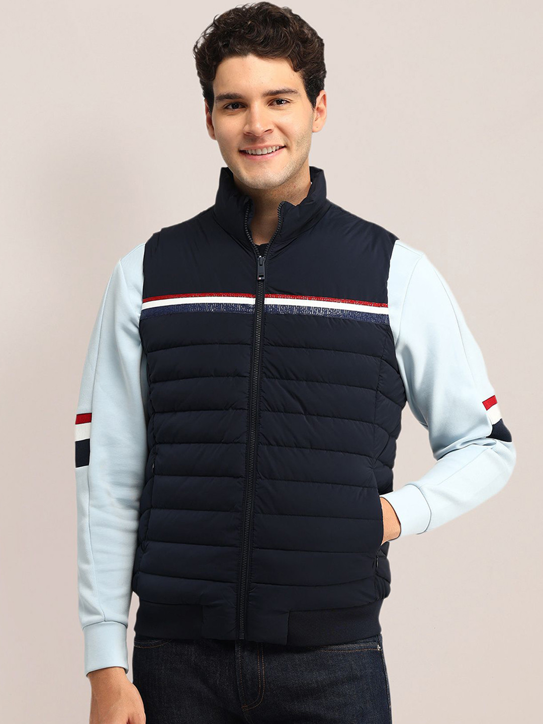 U.S. Polo Assn. Men Brand Logo Polyester Reversible Bomber Jacket