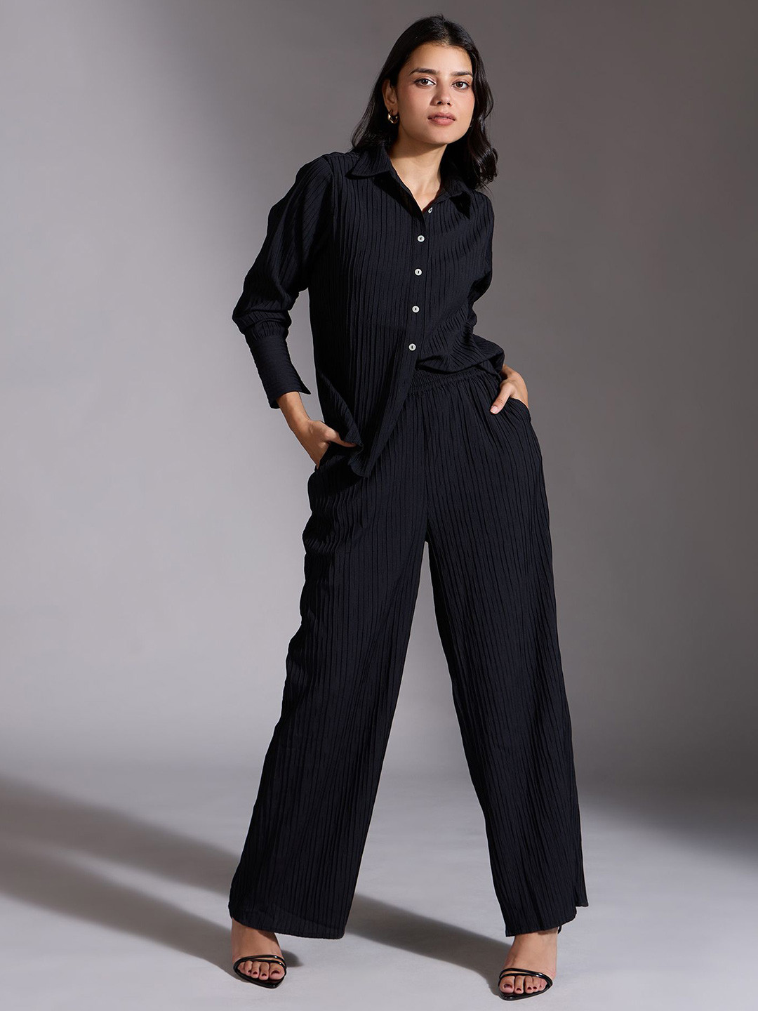 20Dresses Self Design Shirt with Trousers