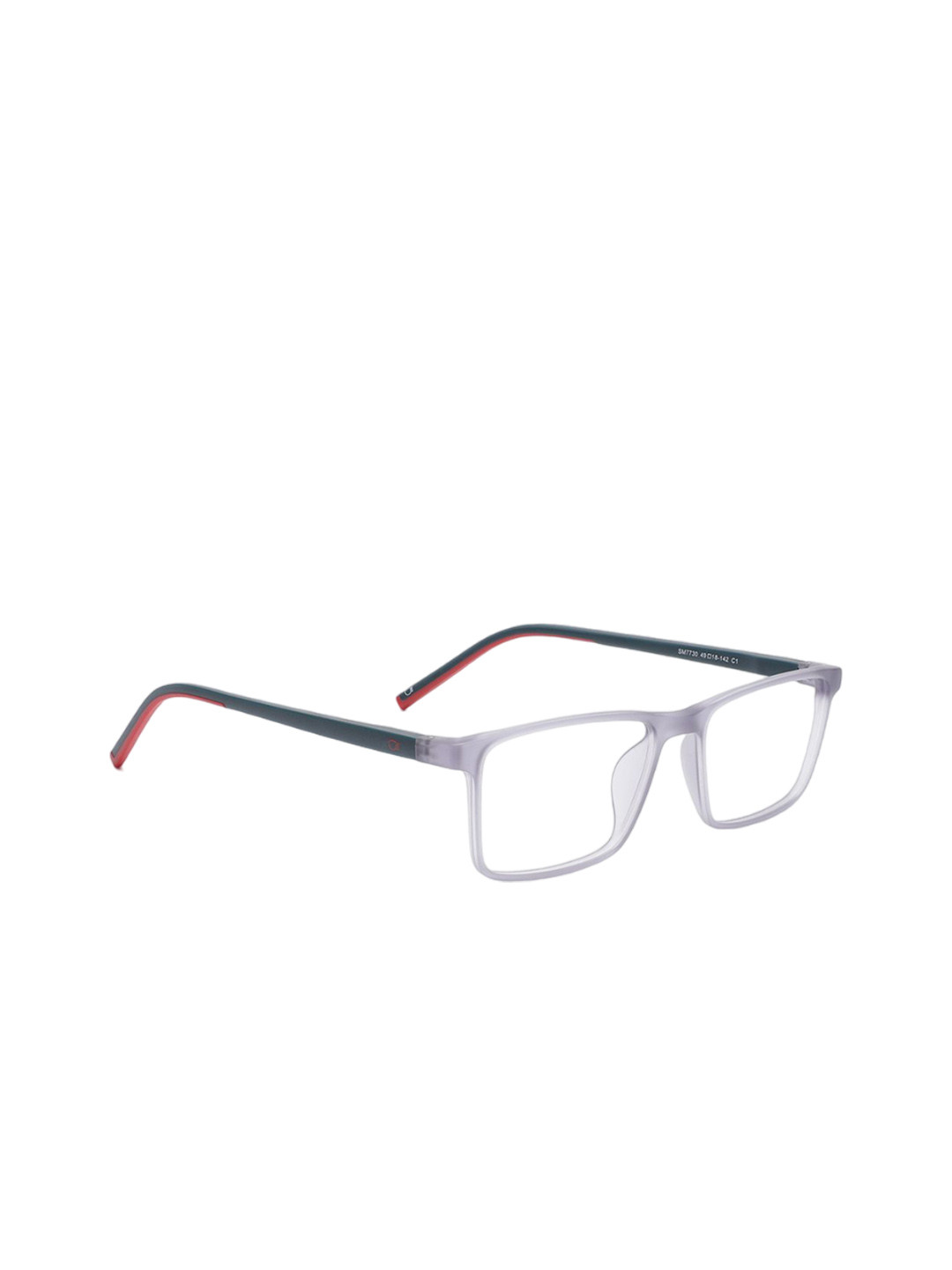Specsmakers Unisex Full Rim Rectangle Frames FSFLGYRD49SMO7730-Light Grey