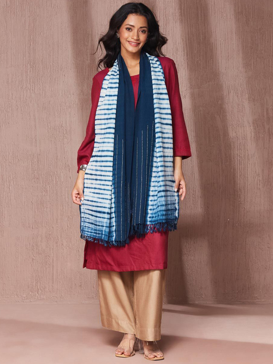 Fabindia Women Wool Tie & Dye Stole