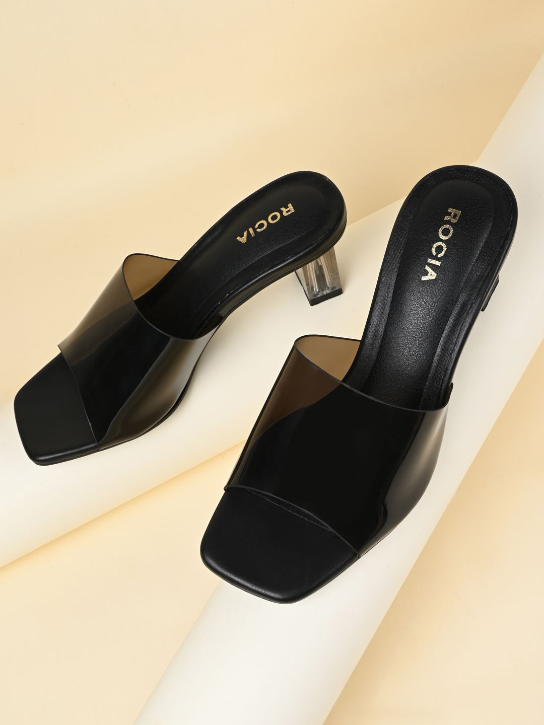 Rocia Women Open Toe Vinyl Block Sandals