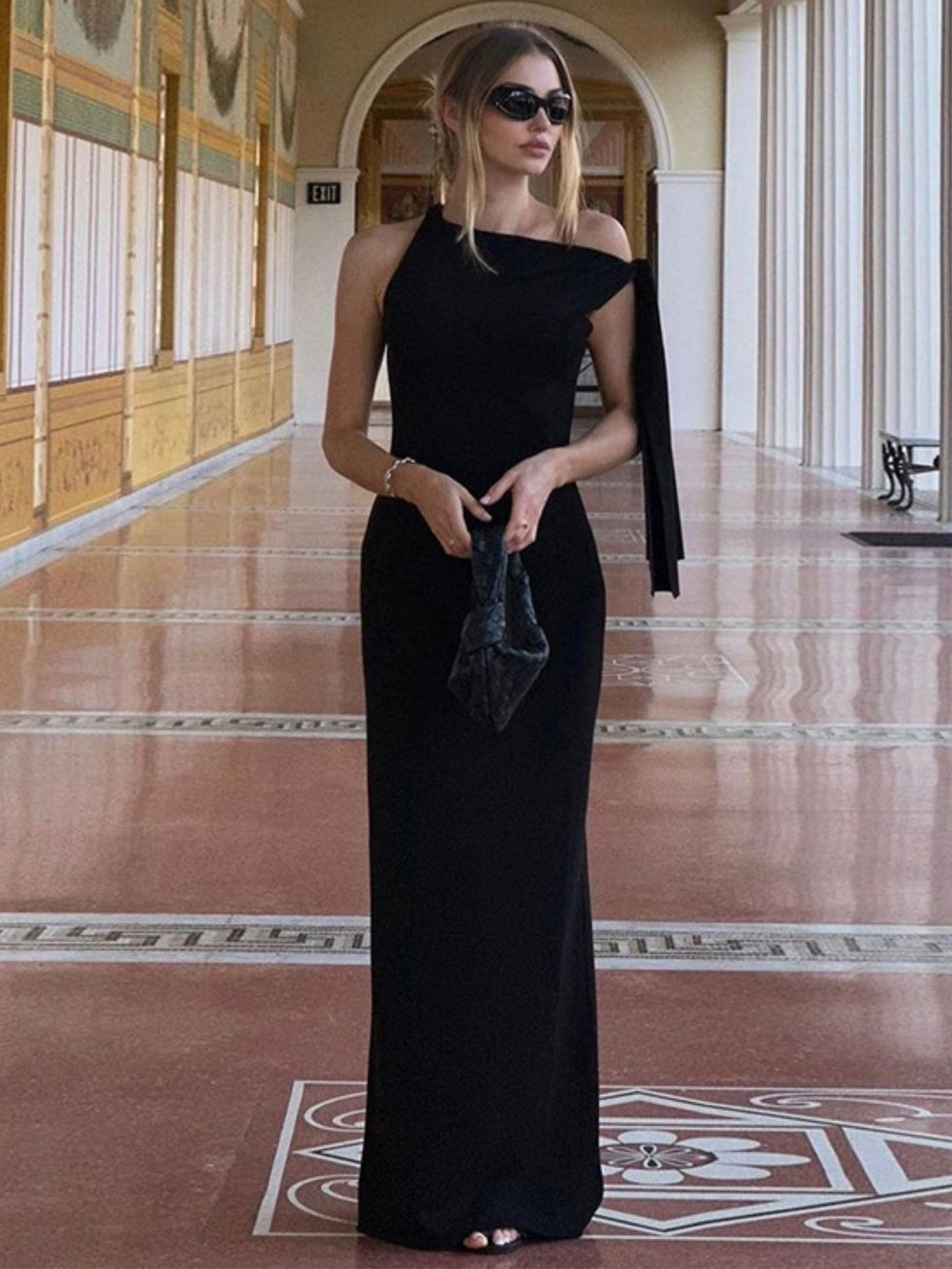 KPOP One Shoulder Bodycon Maxi Dress
