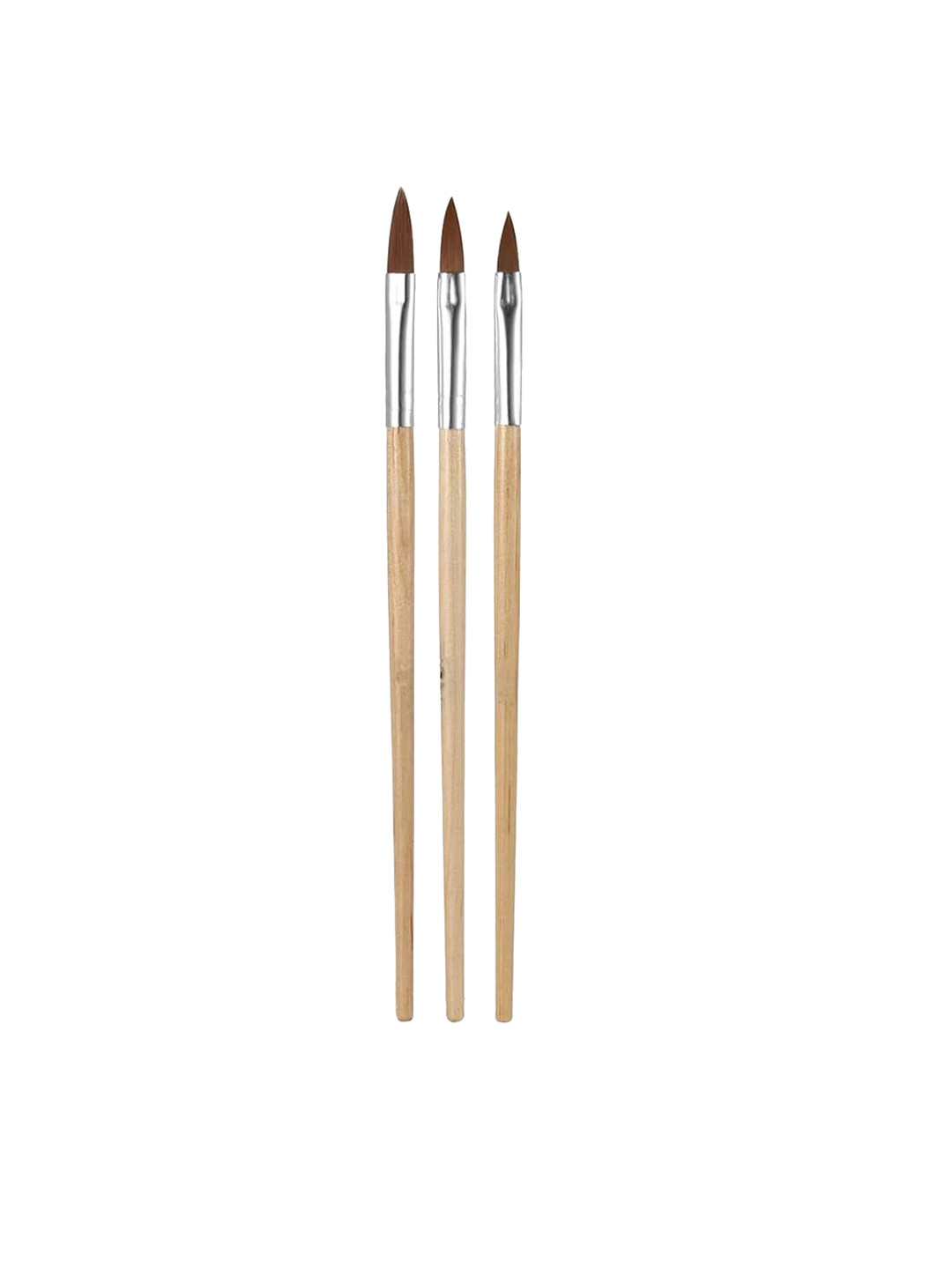 Scheibe Set Of 3 Different Shapes Nail Art Brushes For Nail Extension - Brown