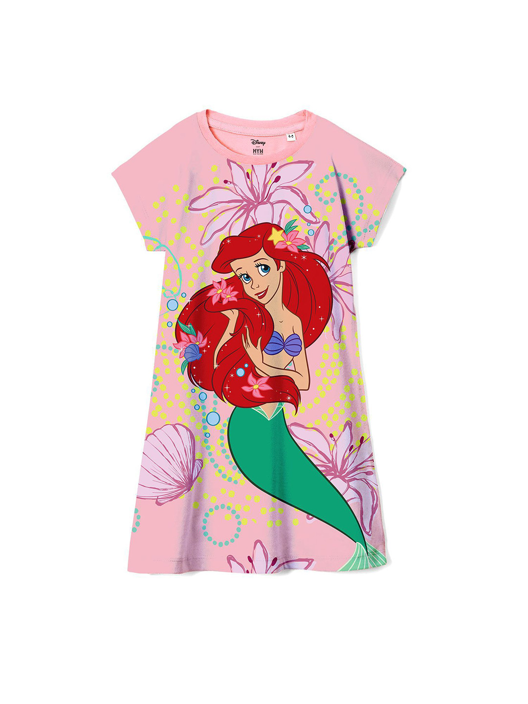 Wear Your Mind Girls Little Marmaid Printed Cotton A-Line Dress