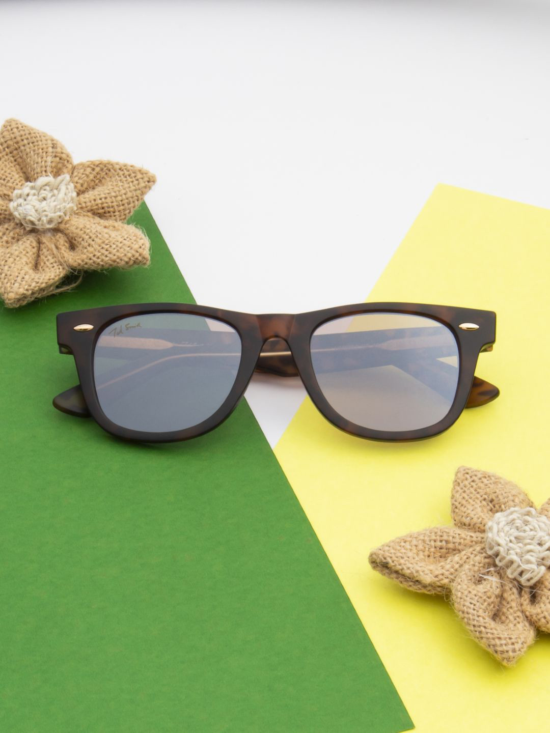 Ted Smith Unisex Wayfarer Sunglasses with UV Protected Lens HADES_C3