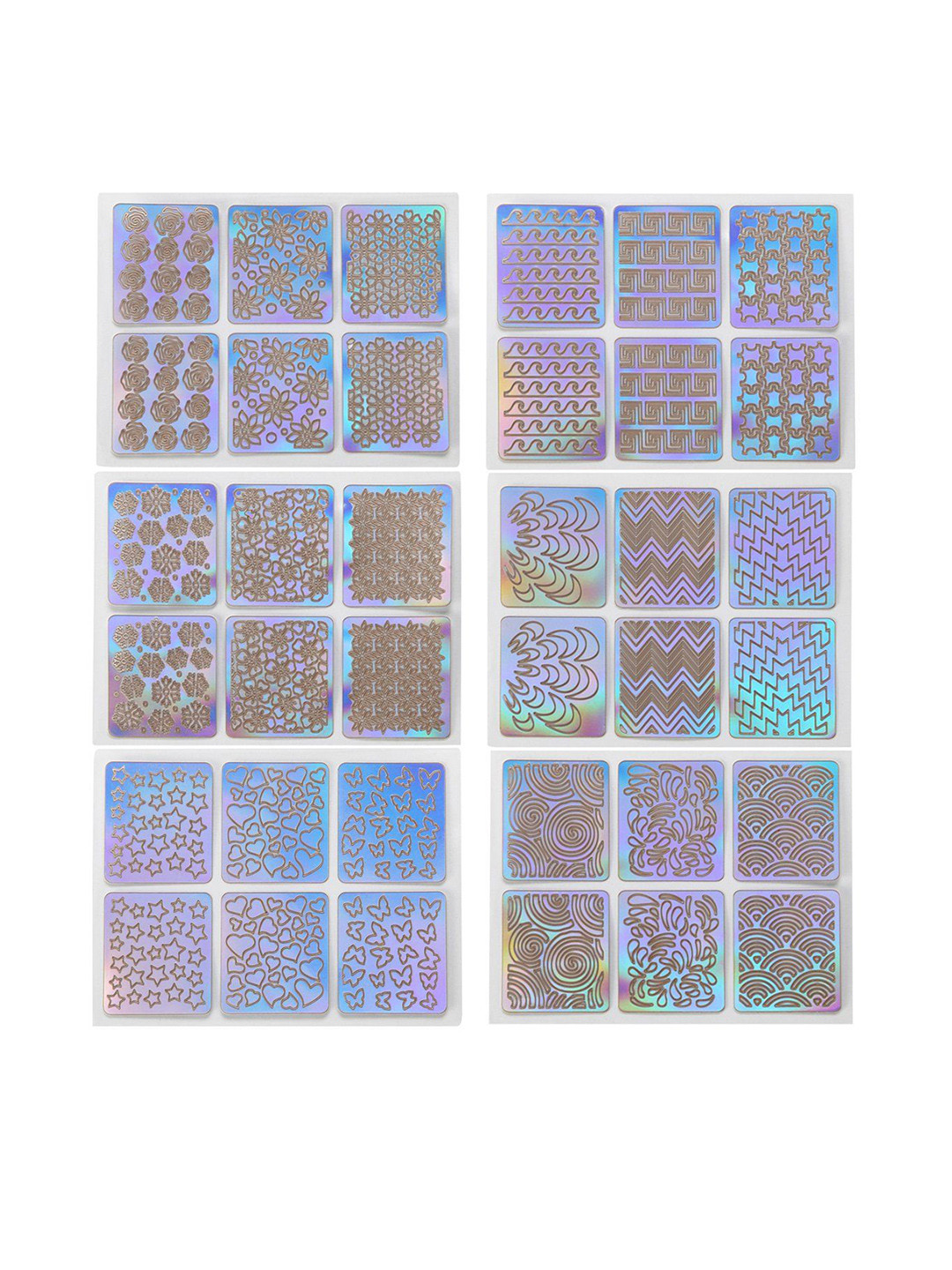 Scheibe Set Of 12 Nail Art Stickers - Silver