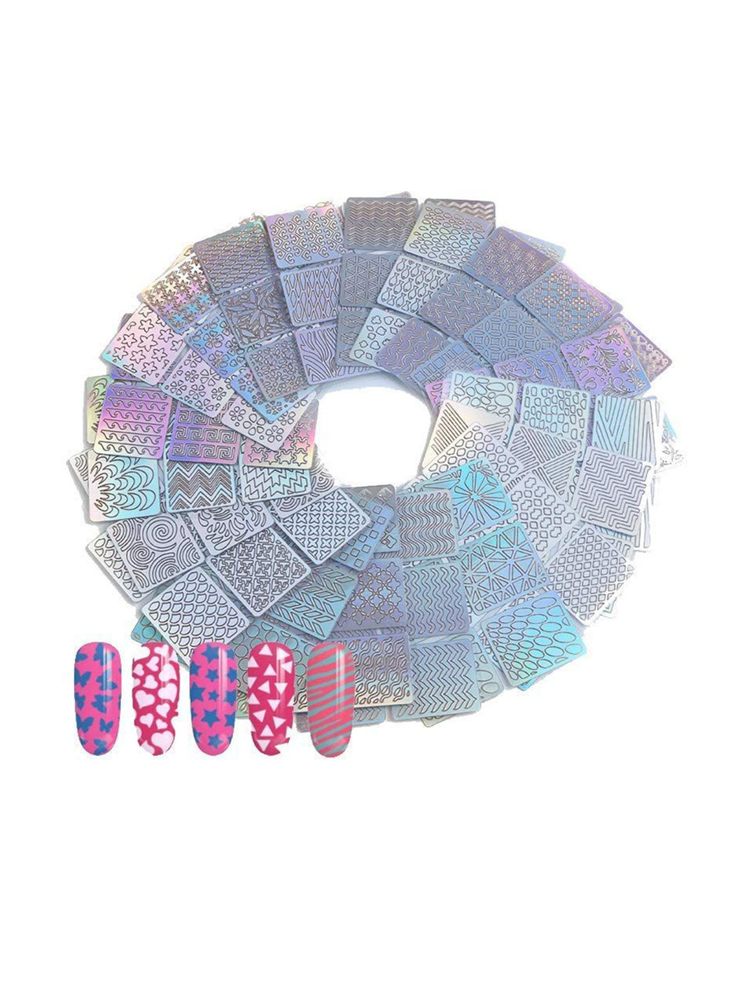 Scheibe Set Of 20 Nail Art Stickers - Silver