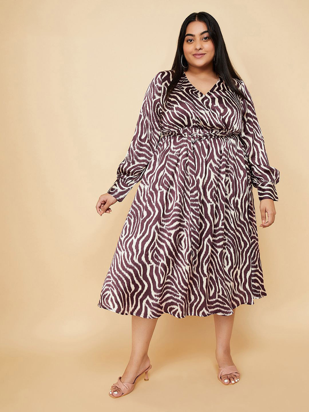 max Printed Plus Size Wrap Dress