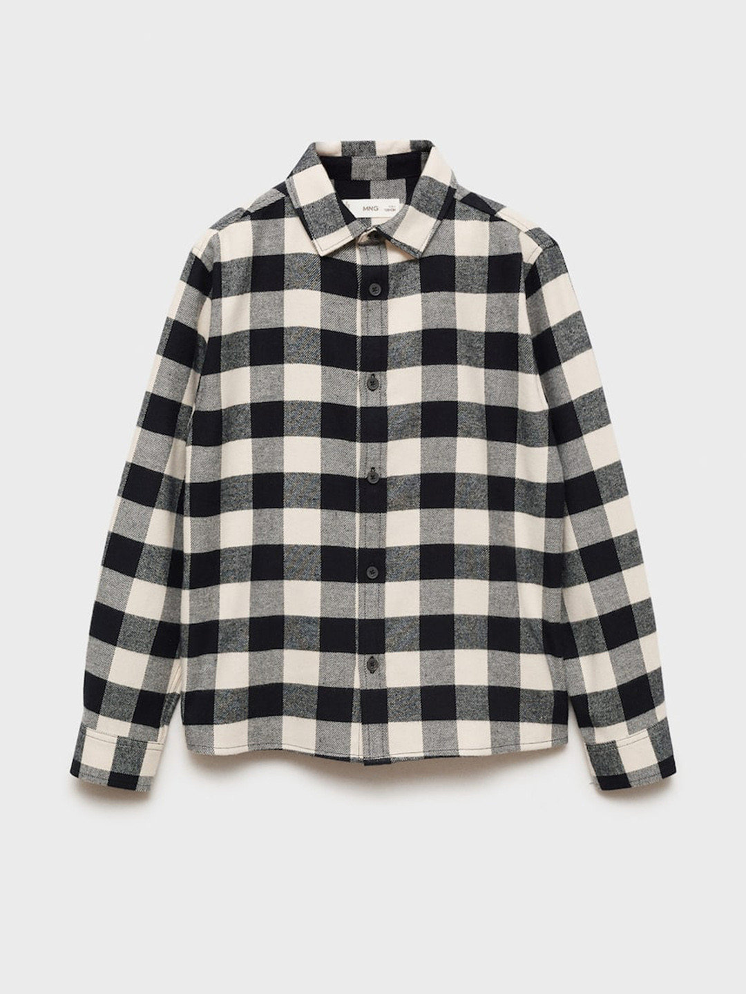 Mango Kids Boys Twill Gingham Checked Pure Cotton Longline Shacket