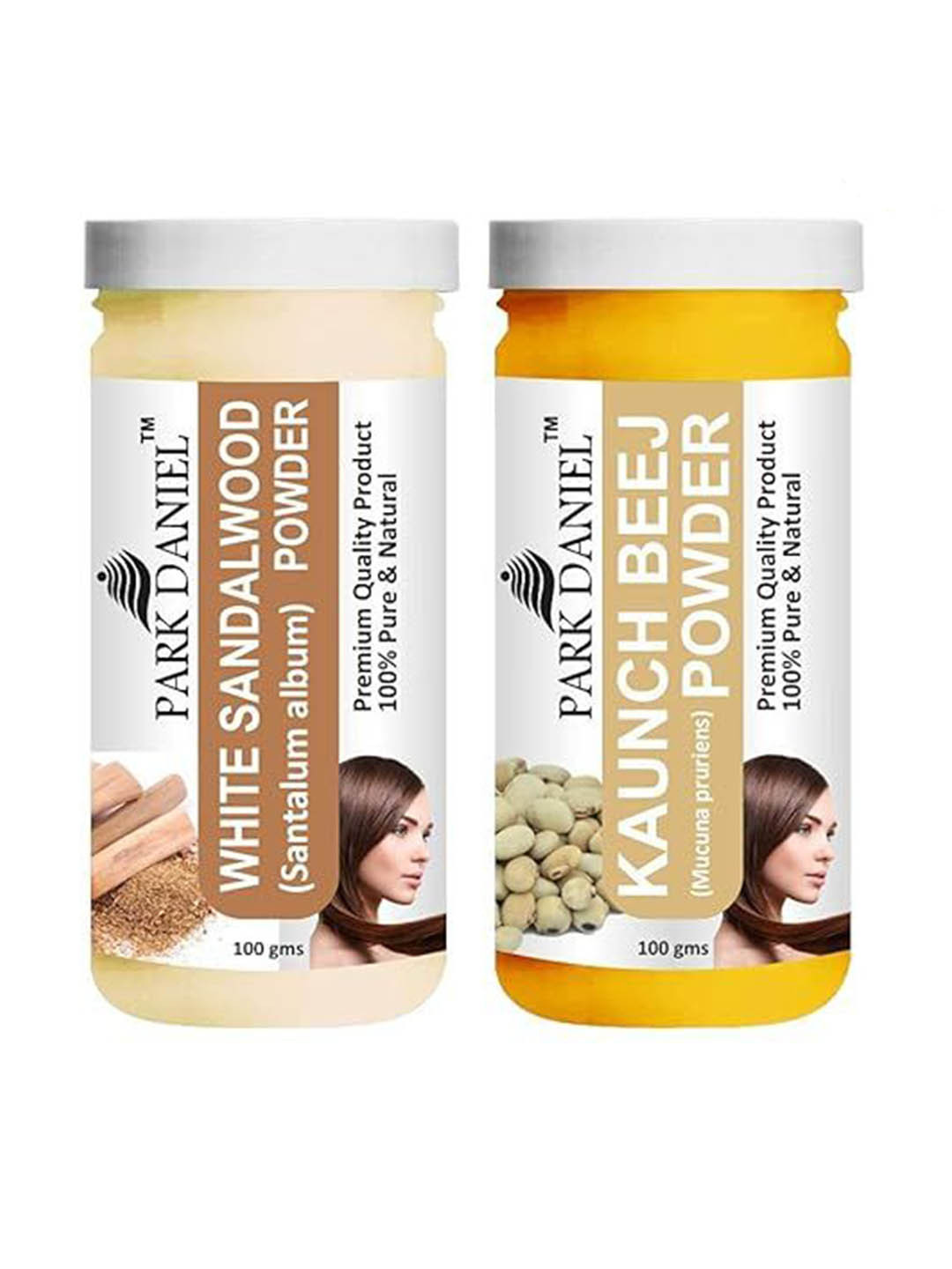 Park Daniel Set Of 2 White Sandalwood & Kaunch Beej Powder For Hair & Skin- 100 g Each