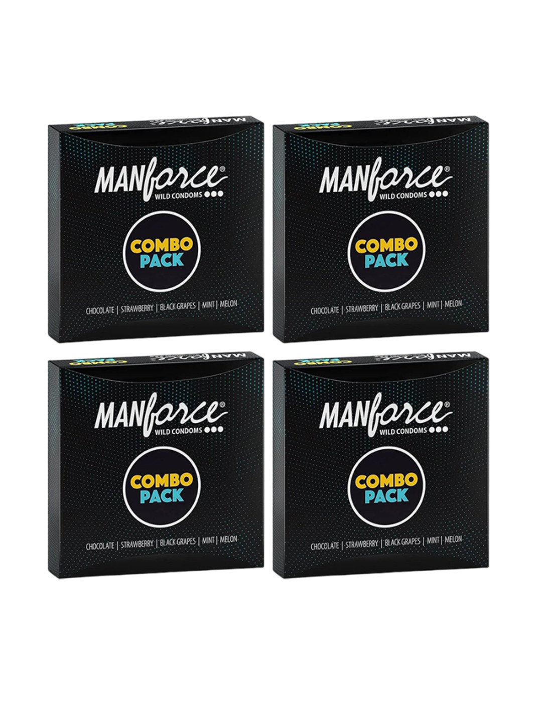 Manforce Set of 4 Lubricated Wild Condoms - 20 Pieces Each