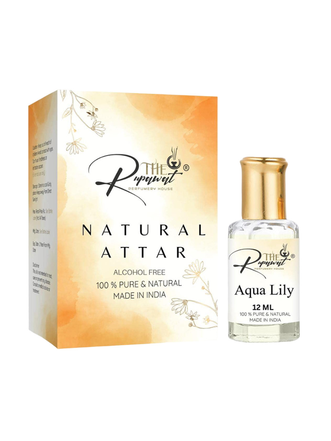 THE RUPAWAT Perfumery House Aqua Lily Pure & Natural Non-Alcoholic Attar - 12 ml