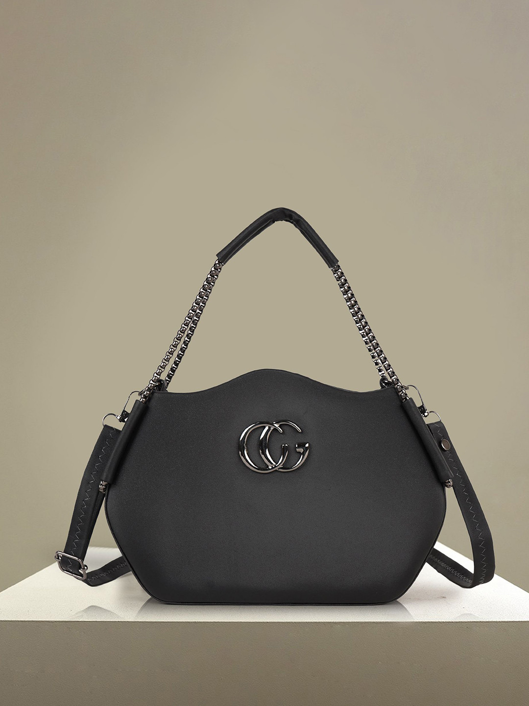 YOYOWING Solid Tasselled Synthetic Leather Structured Sling Bag - Image 1