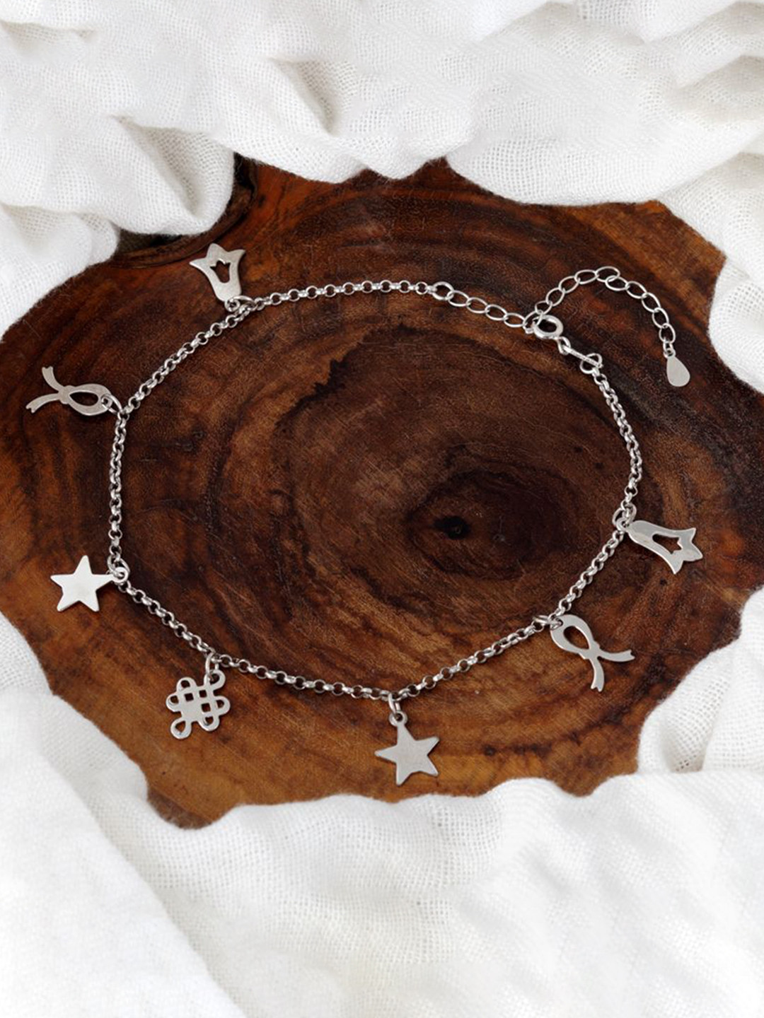 Tuanz Silver Jewelry Madhuban Temptation 925 Sterling Silver Rhodium-Plated Anklet