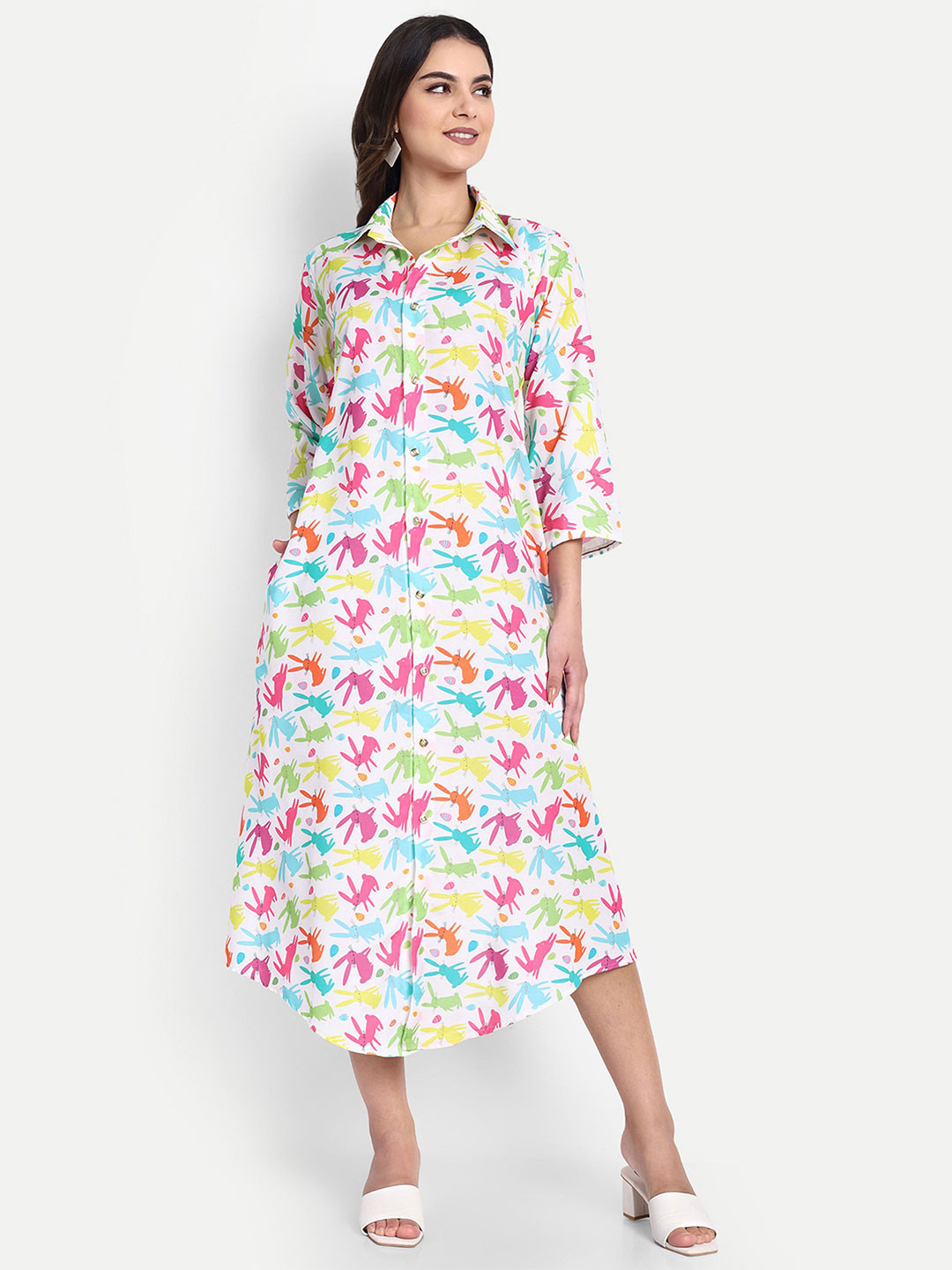 TILISM Women Printed A-Line Midi Dress