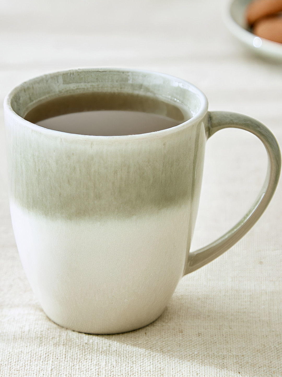 Home Centre Cadenza Green Stoneware Glossy Coffee Mug - 350ml