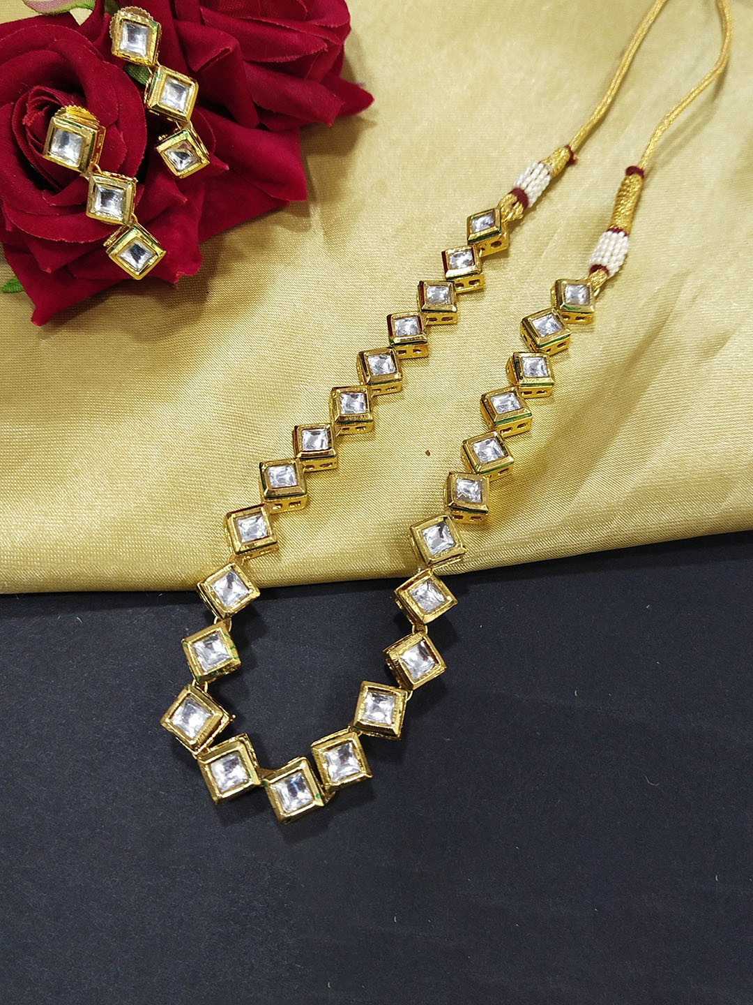 Knigght Angel Jewels Gold Plated Kundan Studded Jewellery Set