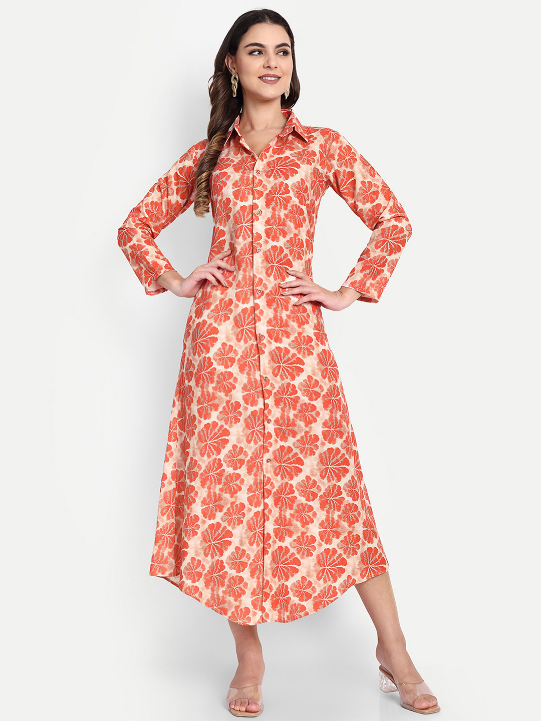 TILISM Women Floral Printed Cotton Maxi Dress