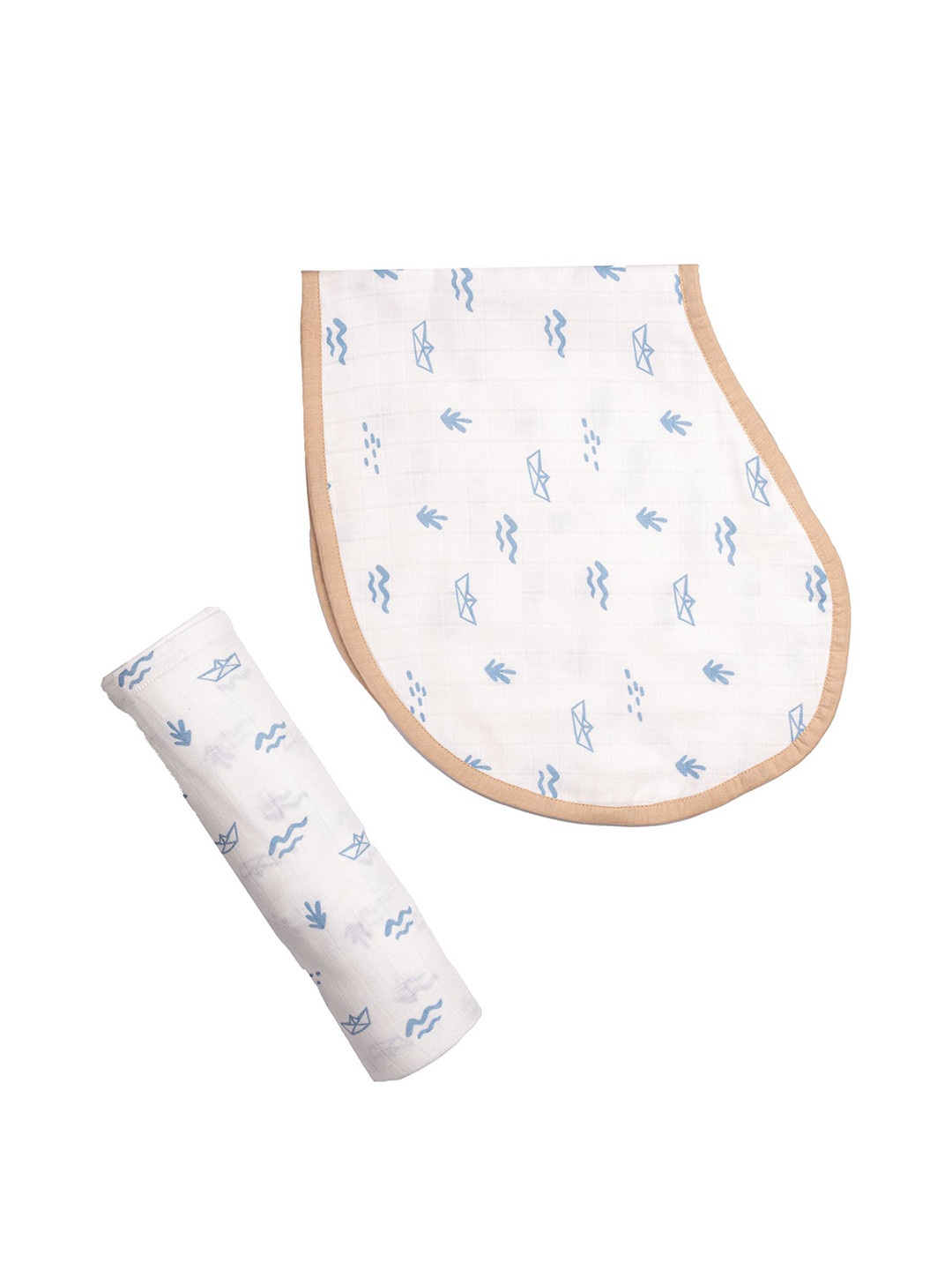 Masilo Kids Swaddle & Burp Cloth Bib - Sea Breeze